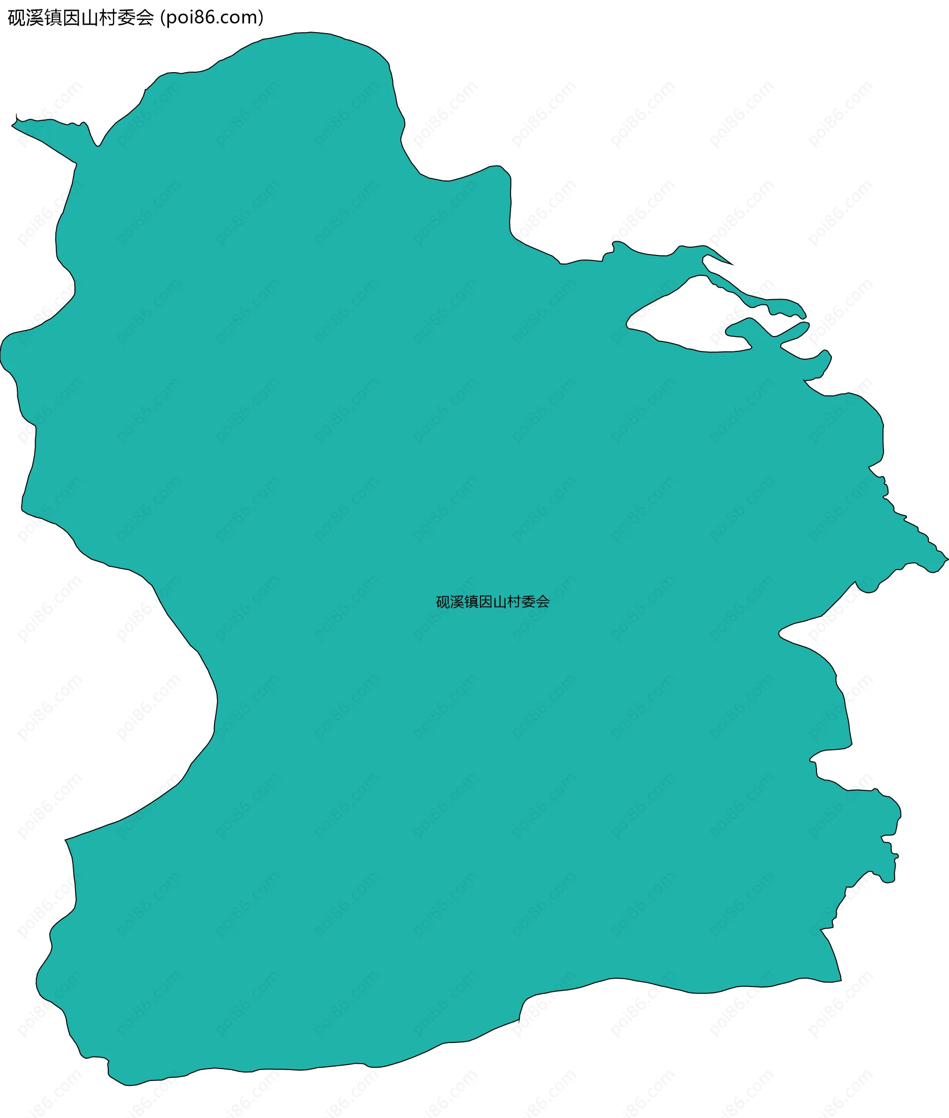 砚溪镇因山村委会边界地图