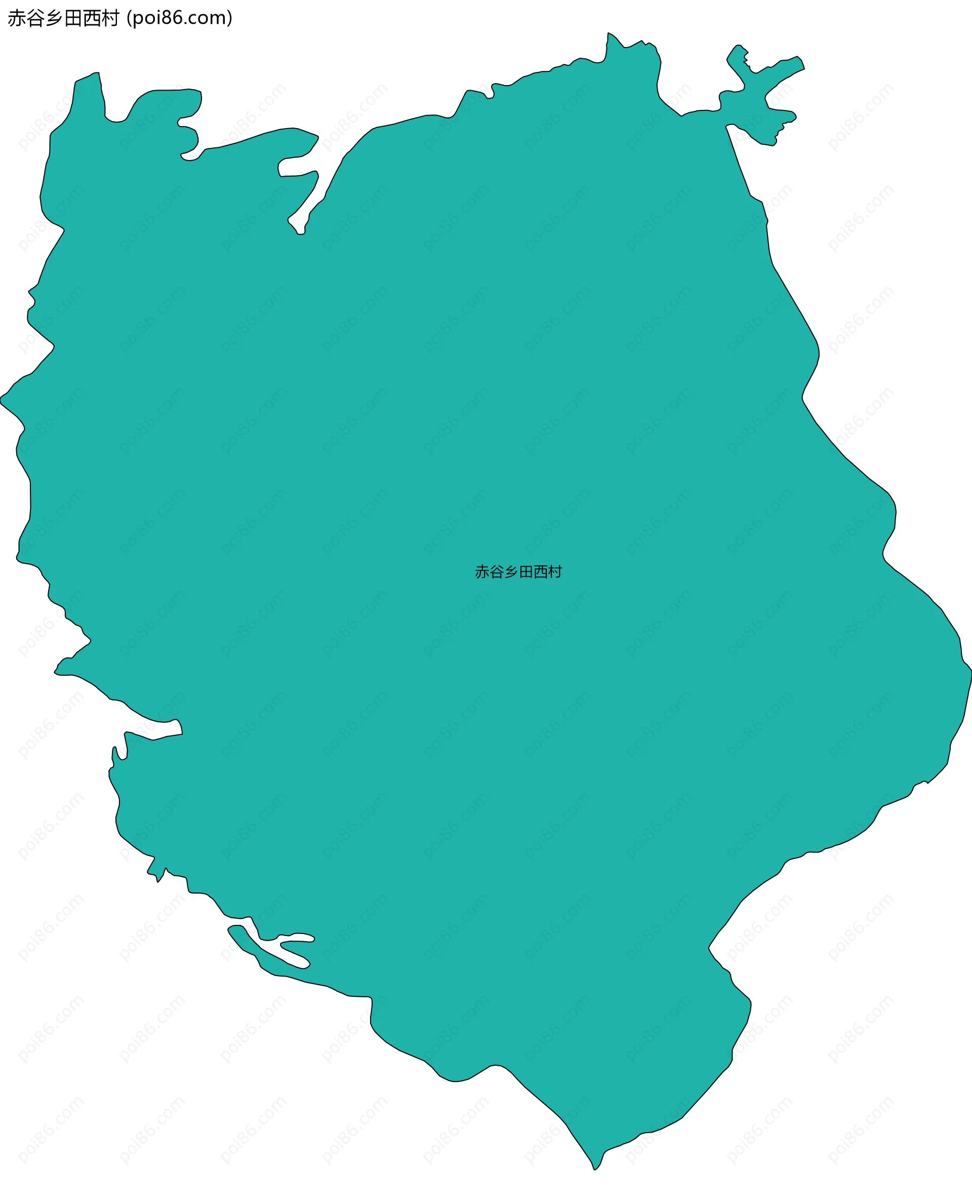 赤谷乡田西村边界地图