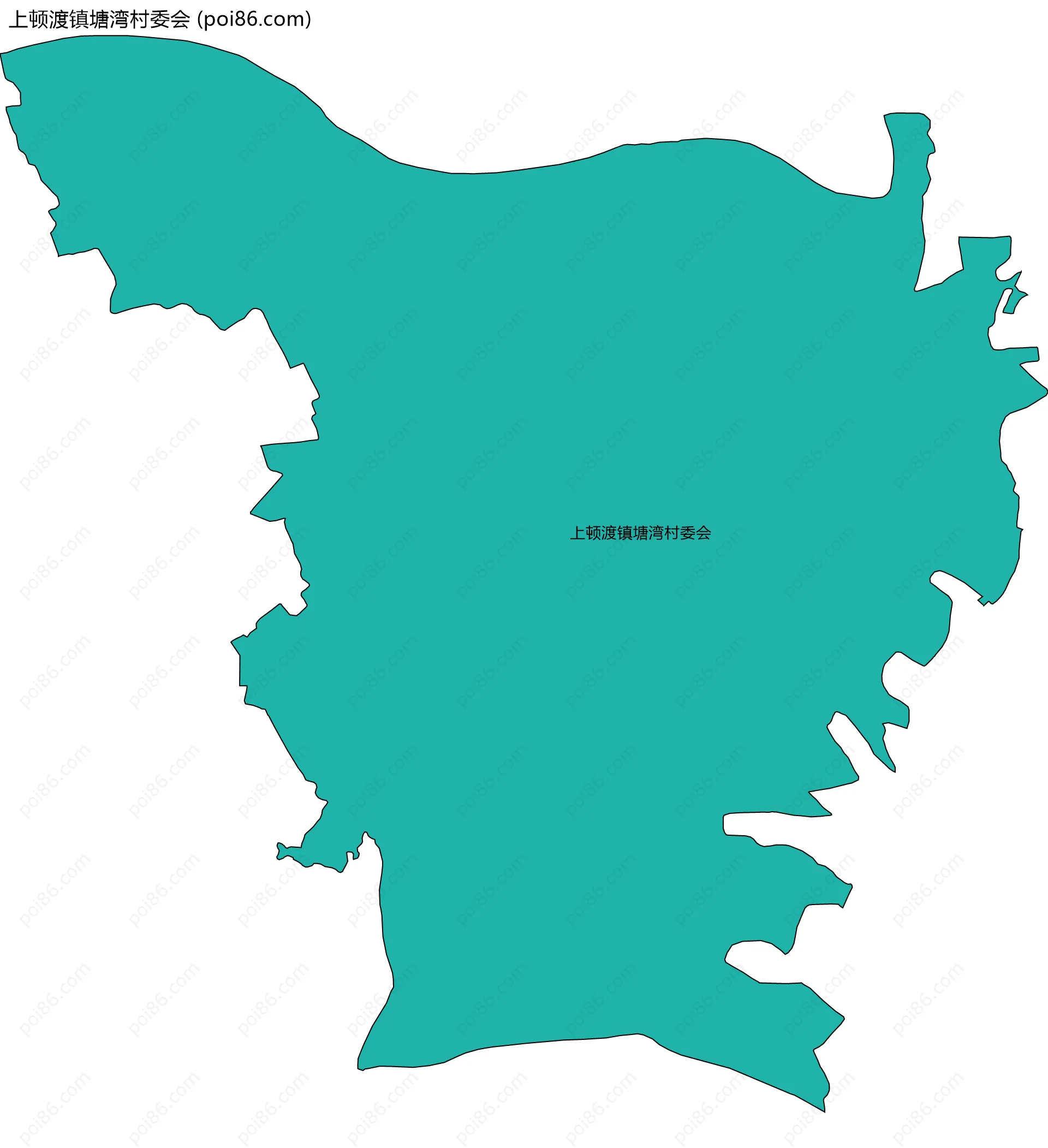 上顿渡镇塘湾村委会边界地图