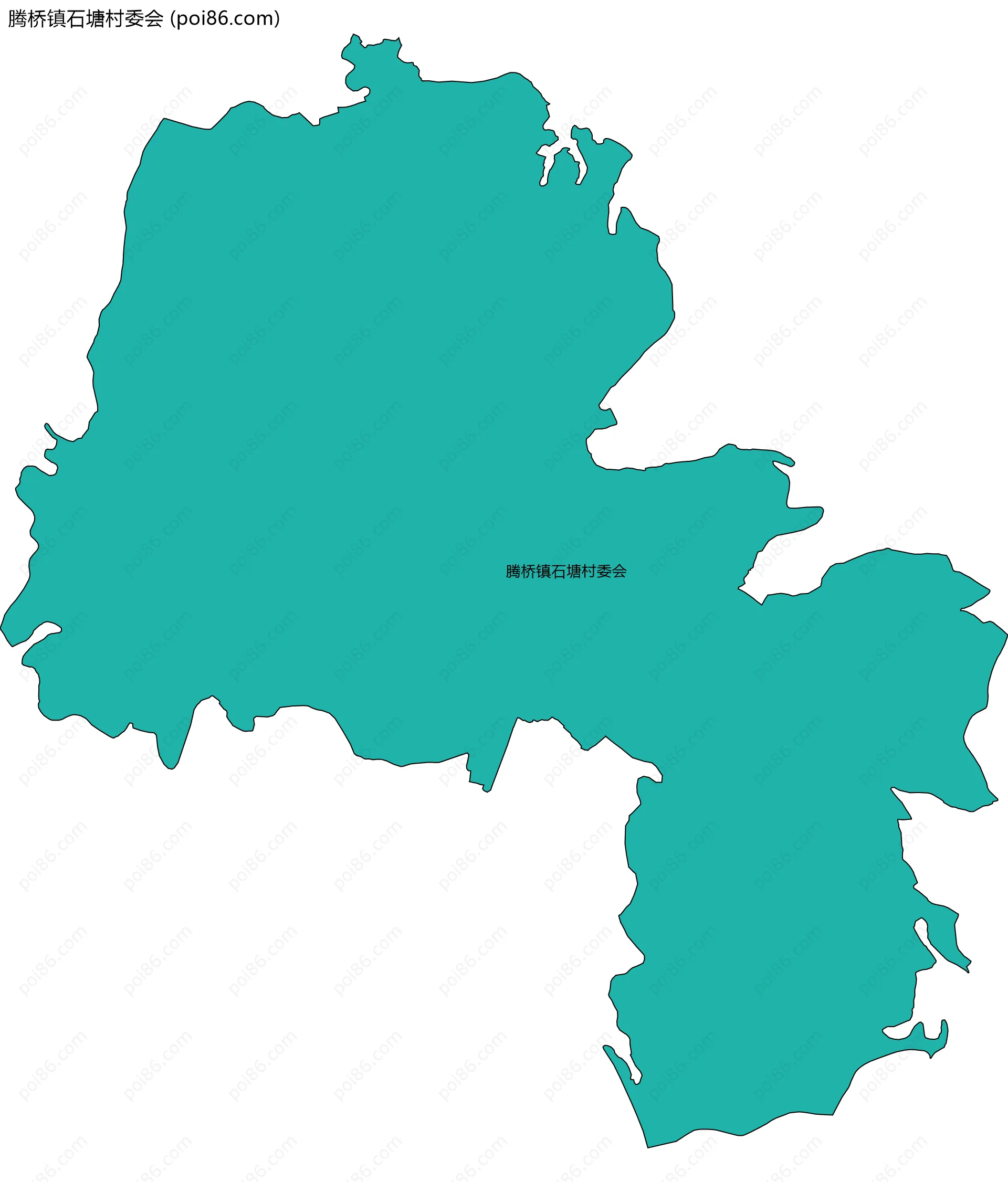 腾桥镇石塘村委会边界地图