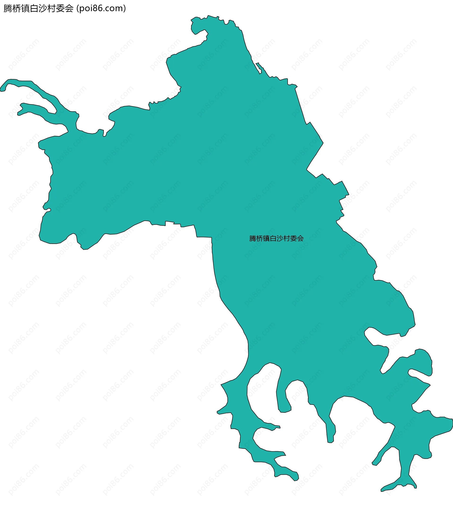 腾桥镇白沙村委会边界地图