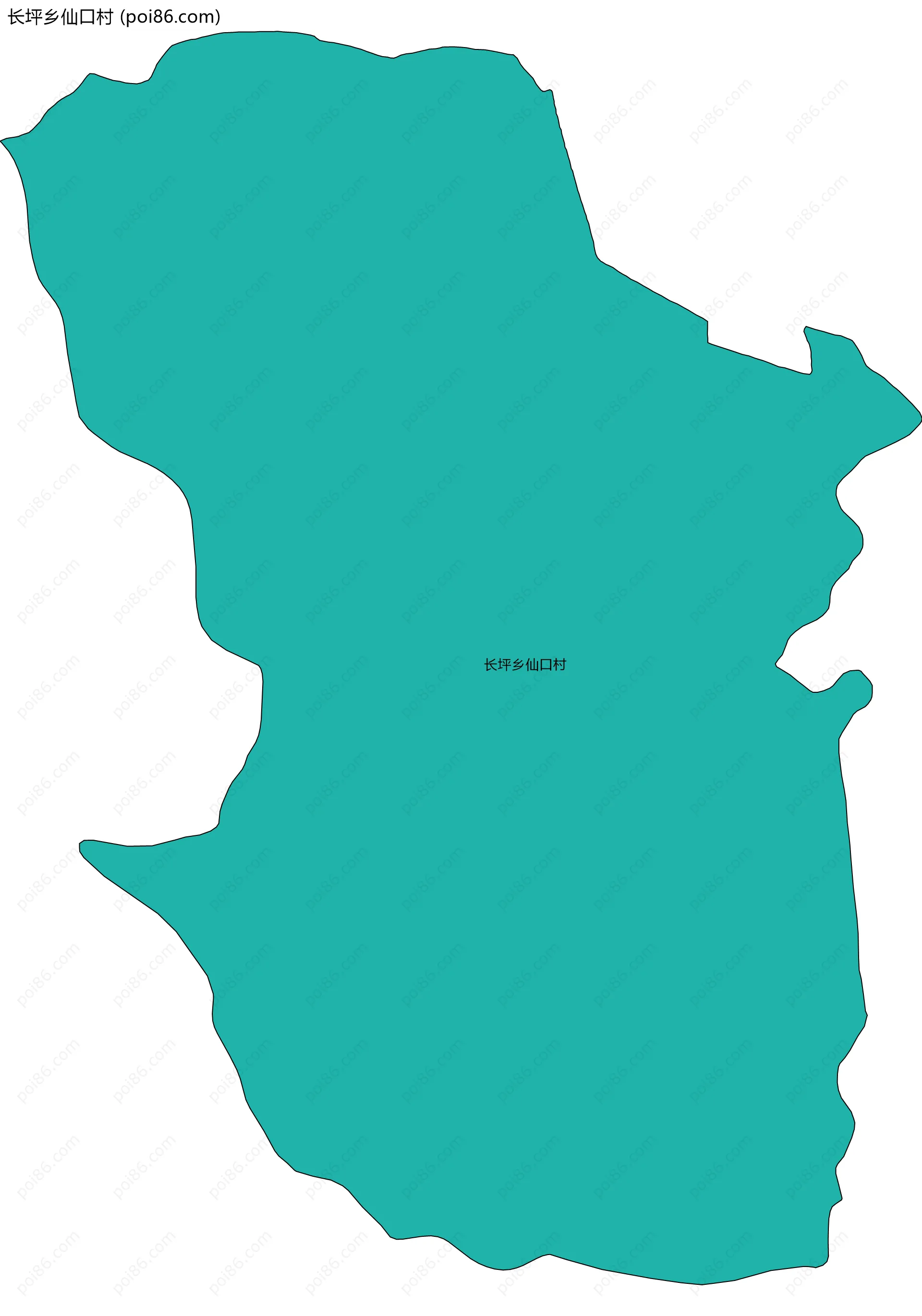 长坪乡仙口村边界地图