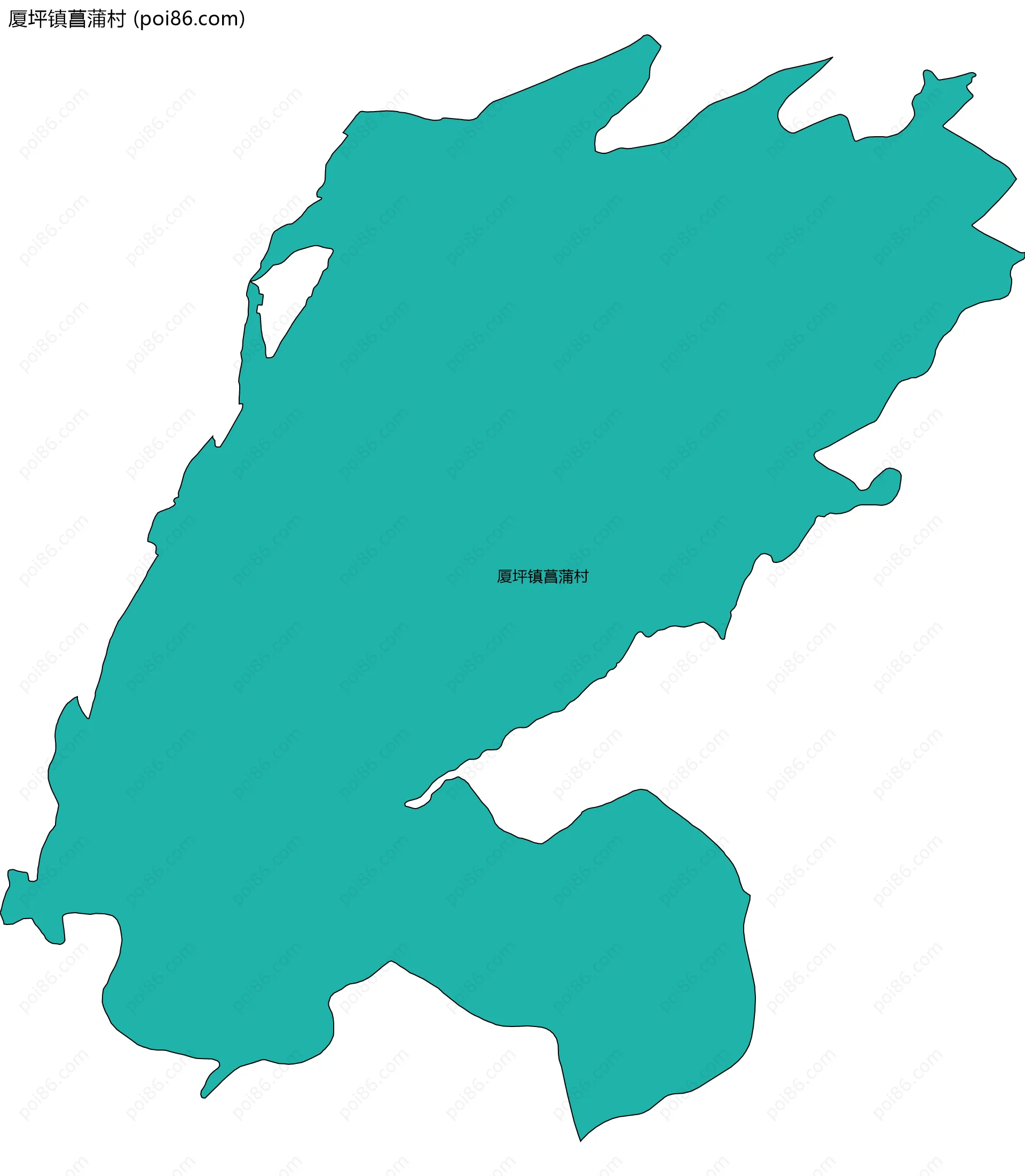 厦坪镇菖蒲村边界地图