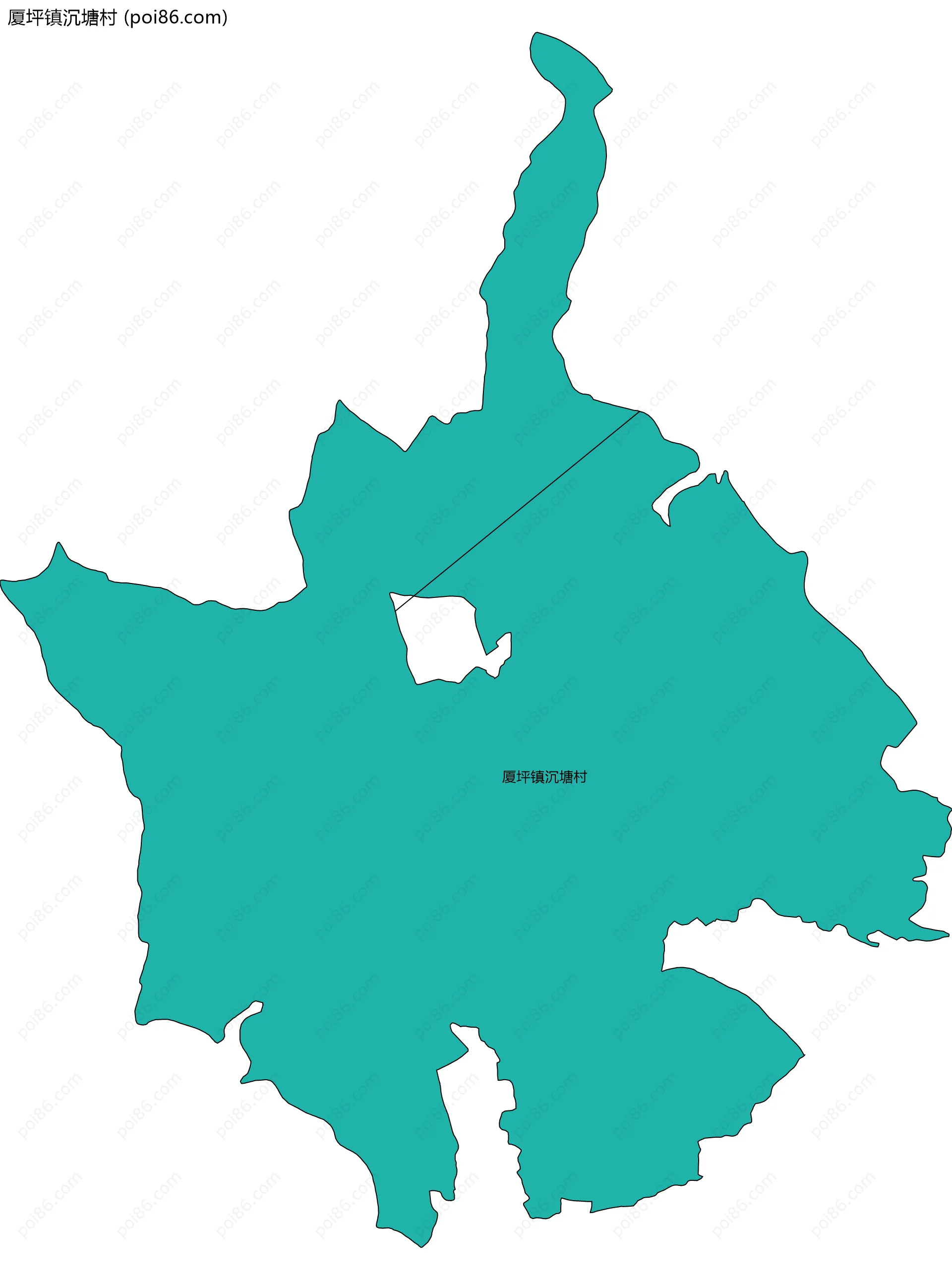 厦坪镇沉塘村边界地图