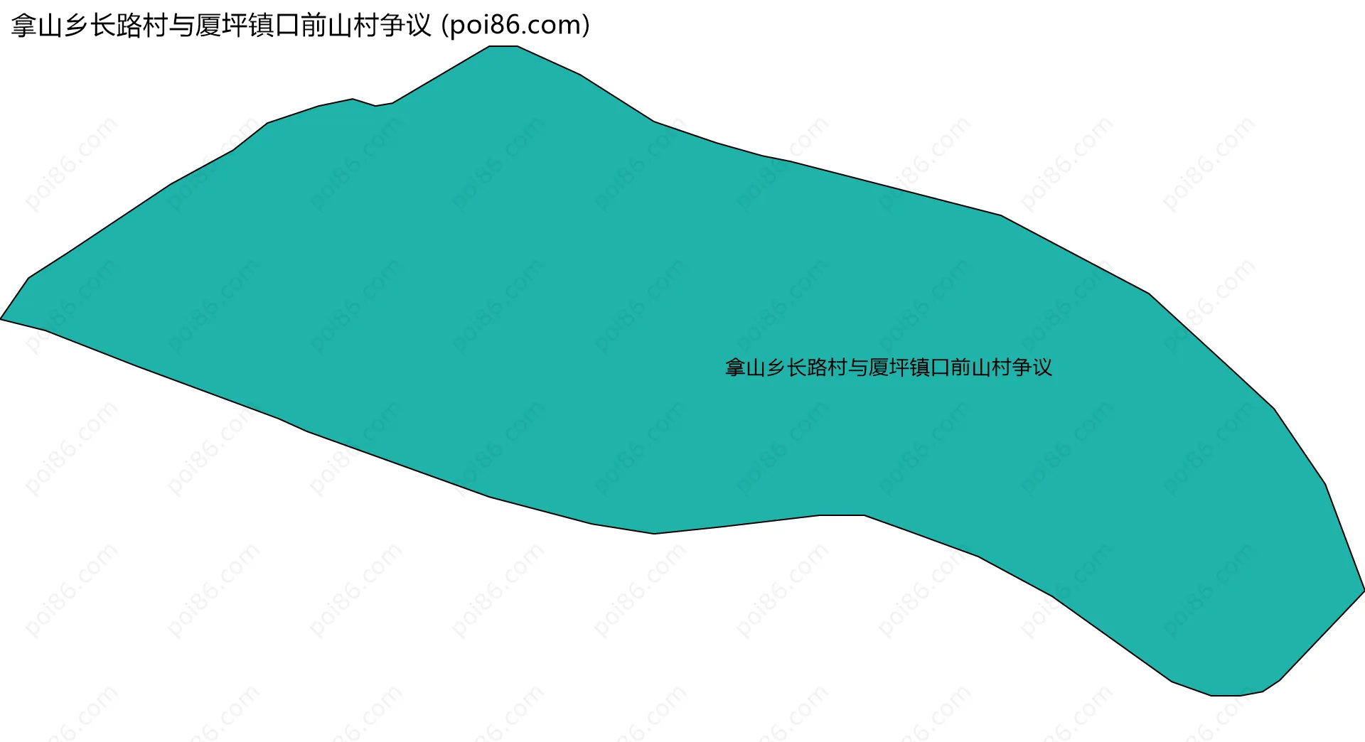 拿山乡长路村与厦坪镇口前山村争议边界地图