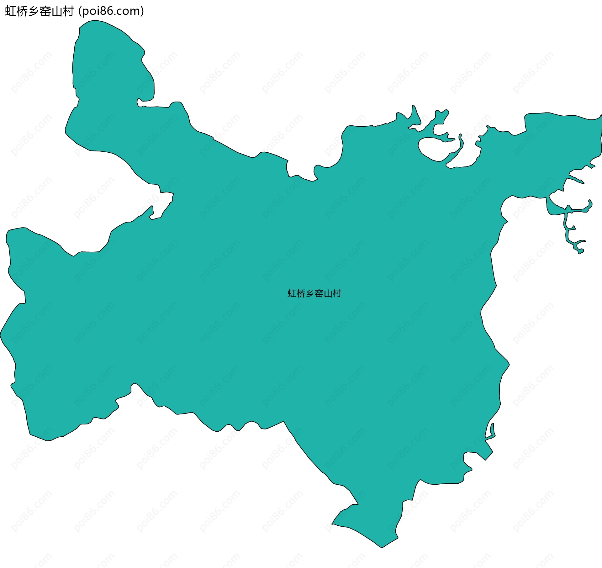 虹桥乡窑山村边界地图