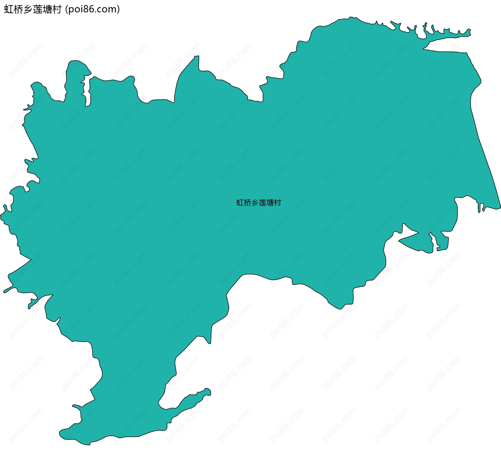虹桥乡莲塘村边界地图