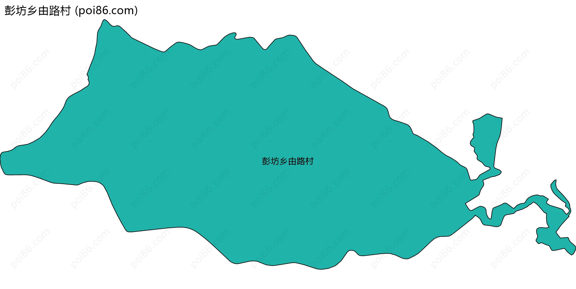 彭坊乡由路村边界地图