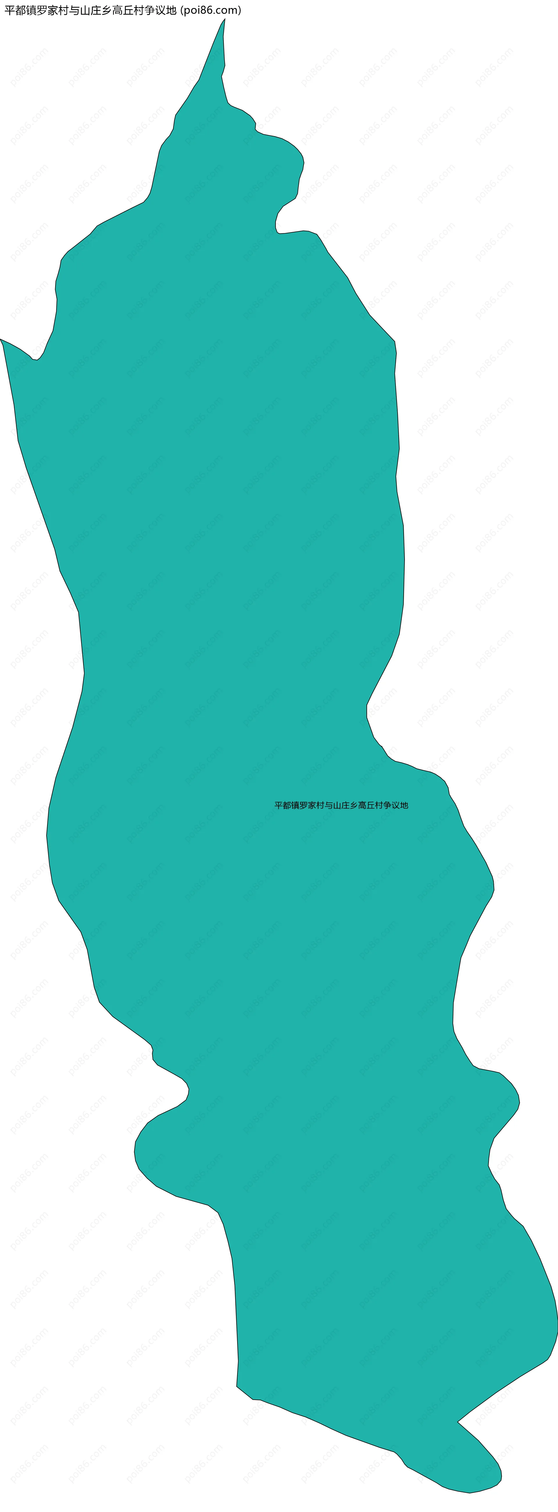 平都镇罗家村与山庄乡高丘村争议地边界地图