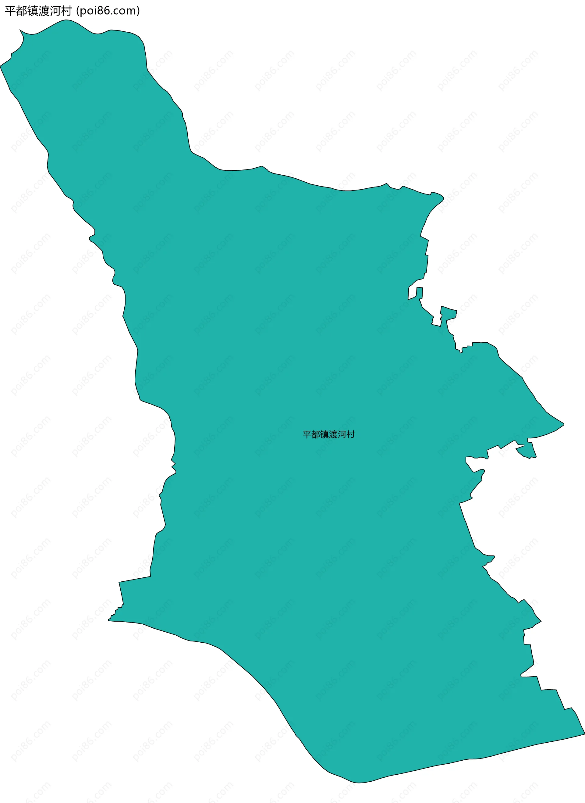 平都镇渡河村边界地图