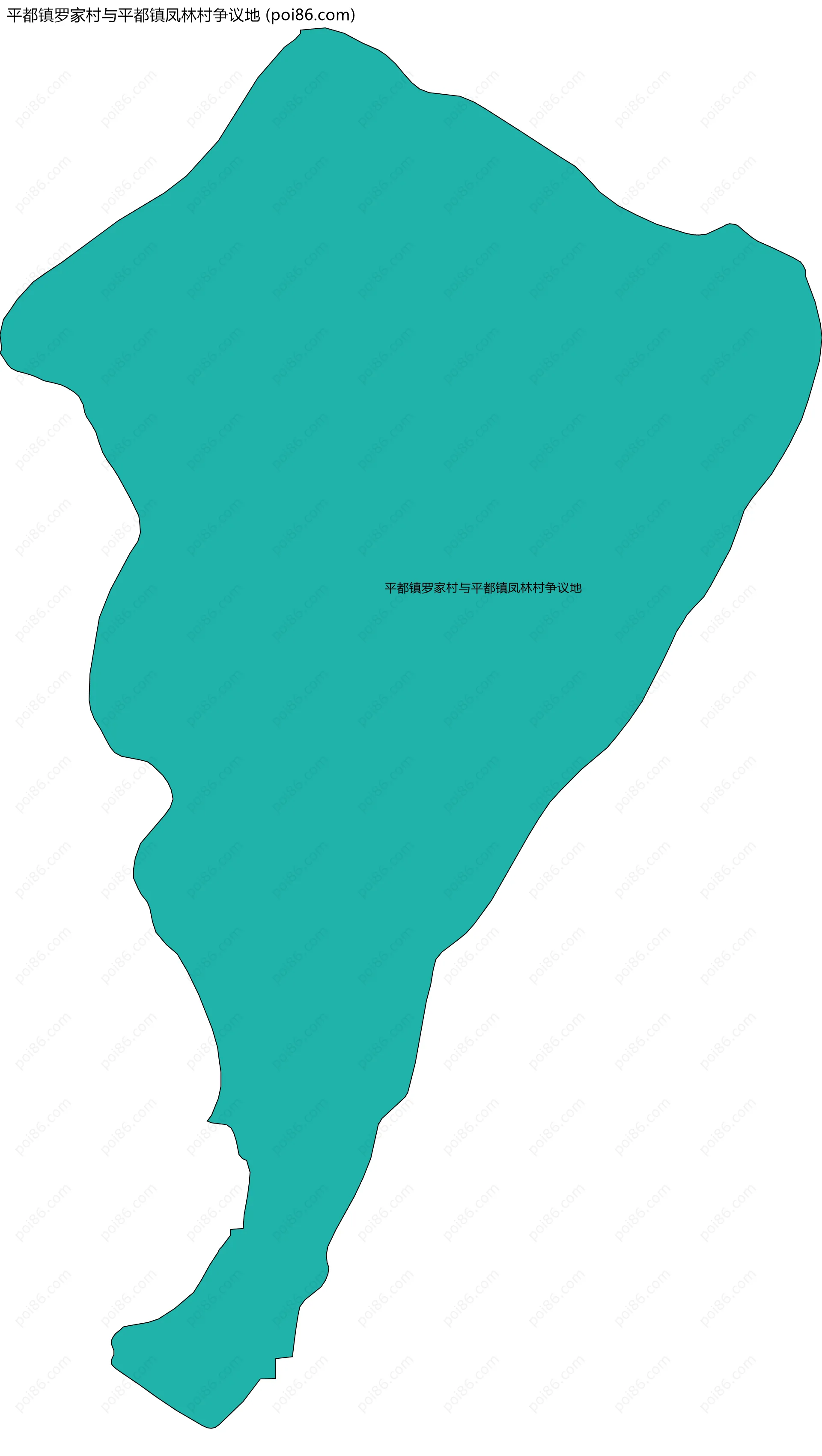平都镇罗家村与平都镇凤林村争议地边界地图