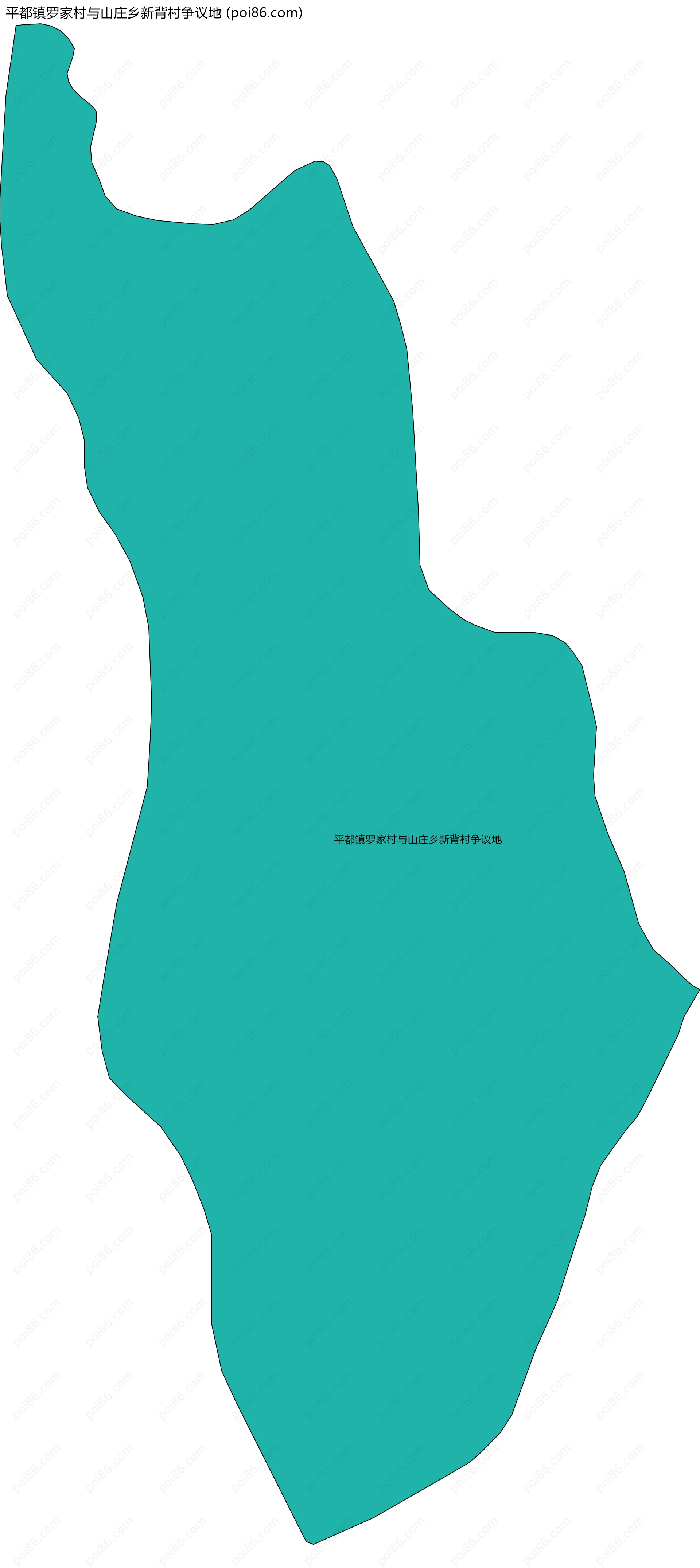 平都镇罗家村与山庄乡新背村争议地边界地图