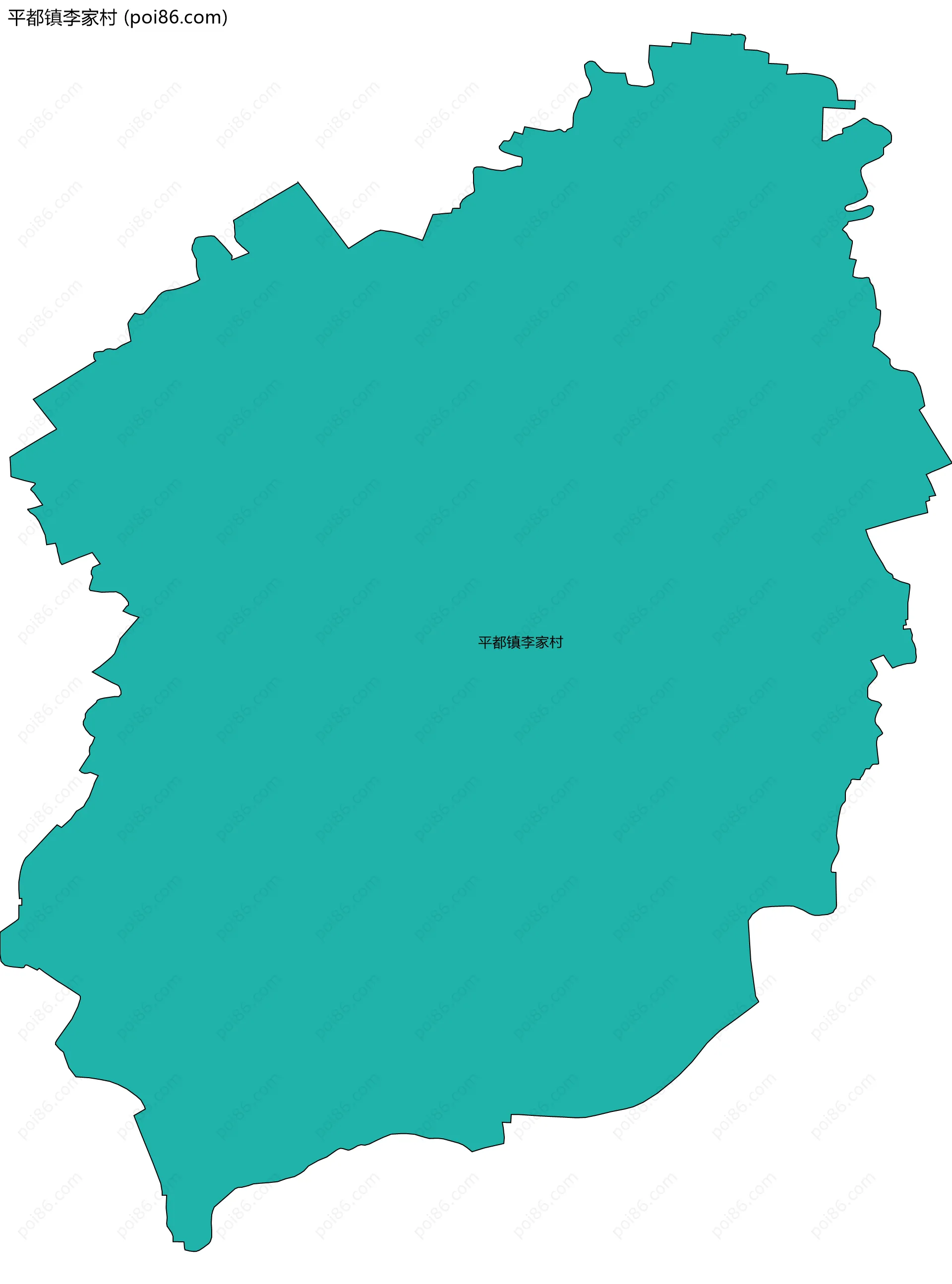 平都镇李家村边界地图