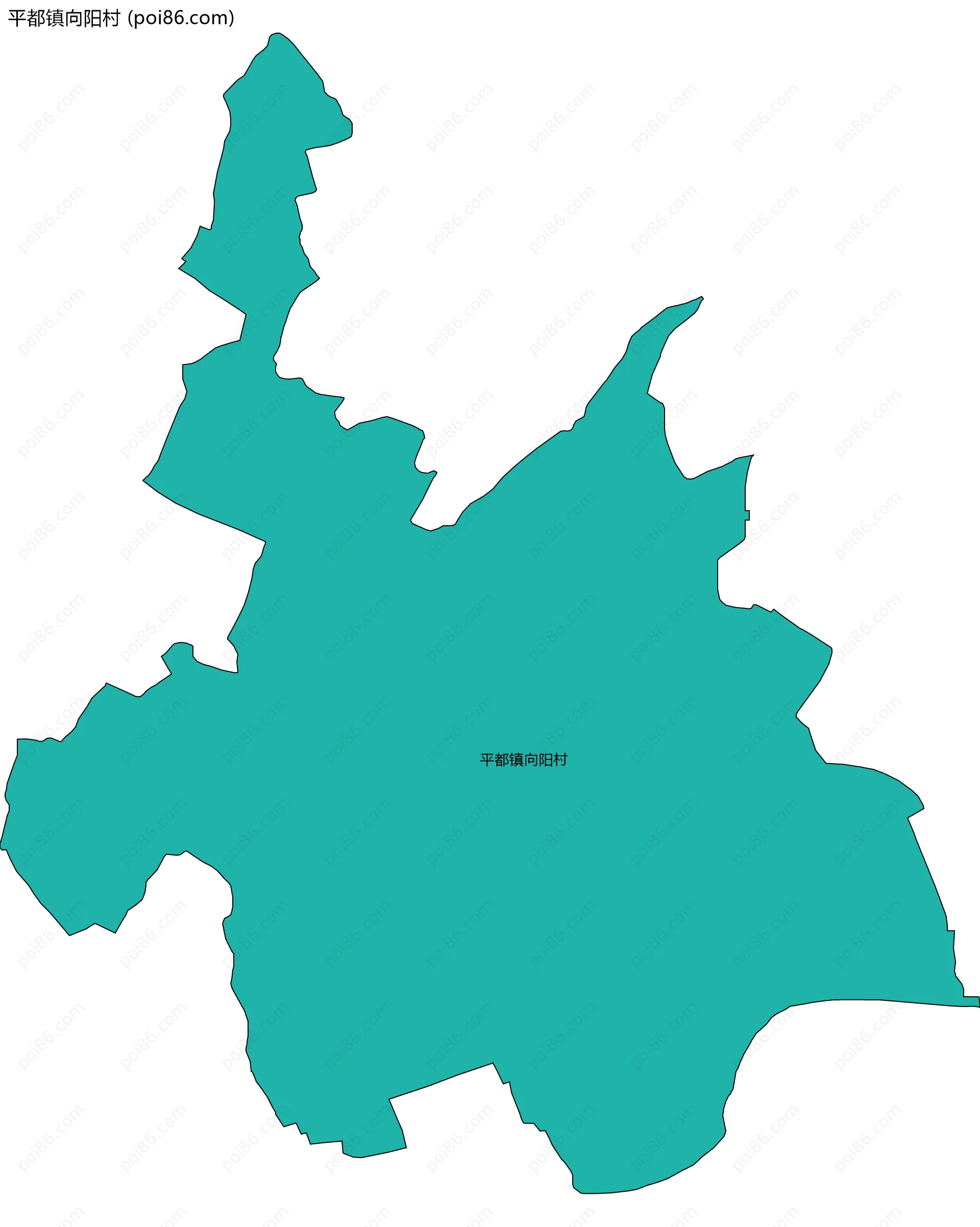 平都镇向阳村边界地图