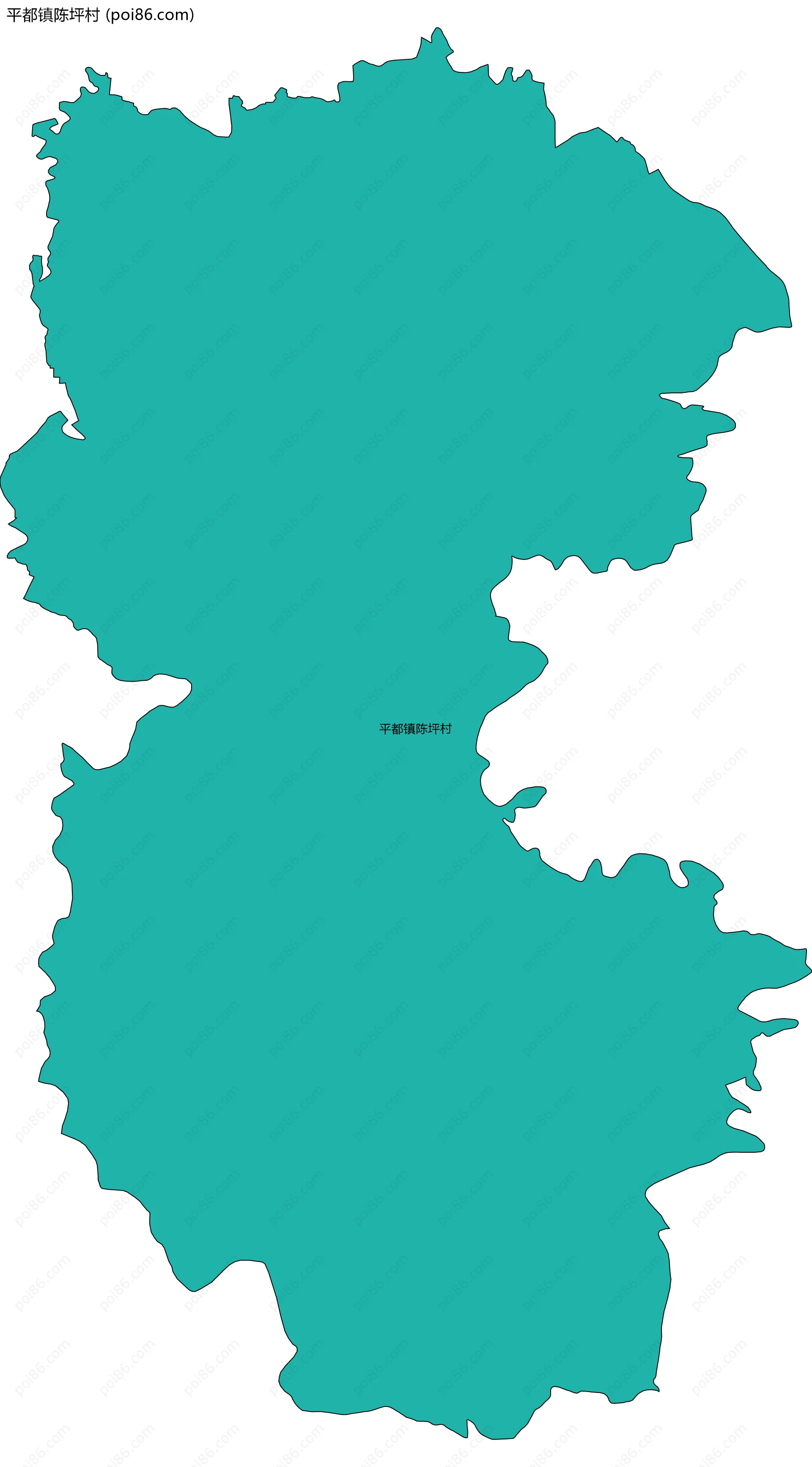 平都镇陈坪村边界地图