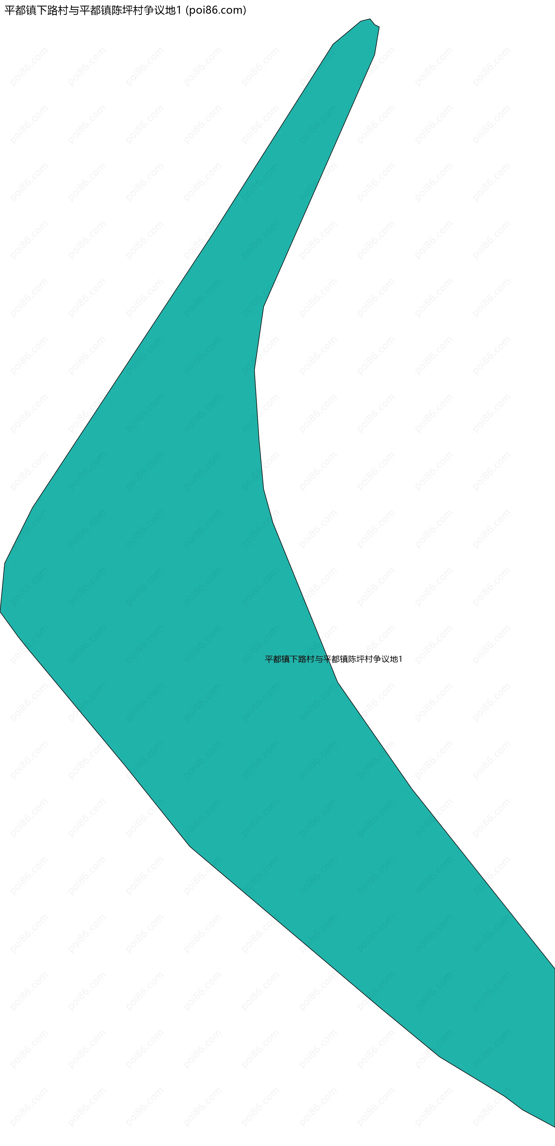 平都镇下路村与平都镇陈坪村争议地1边界地图