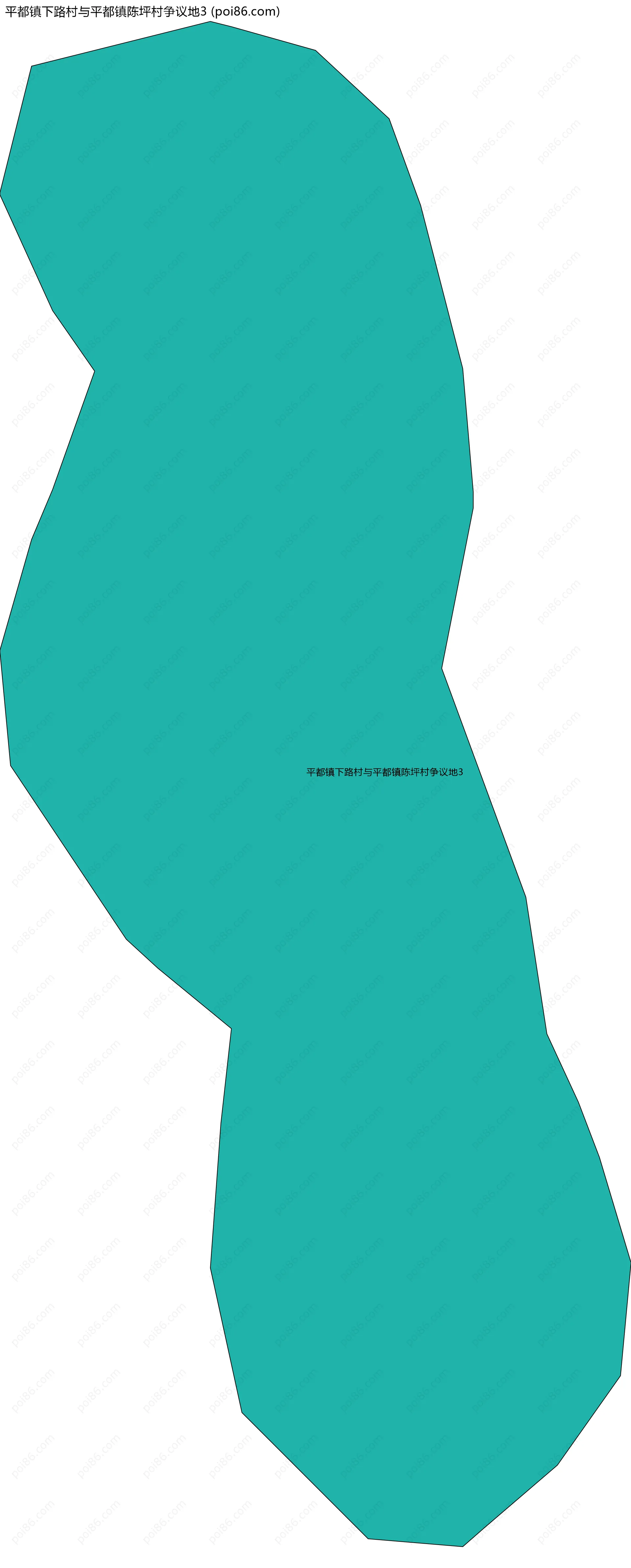 平都镇下路村与平都镇陈坪村争议地3边界地图