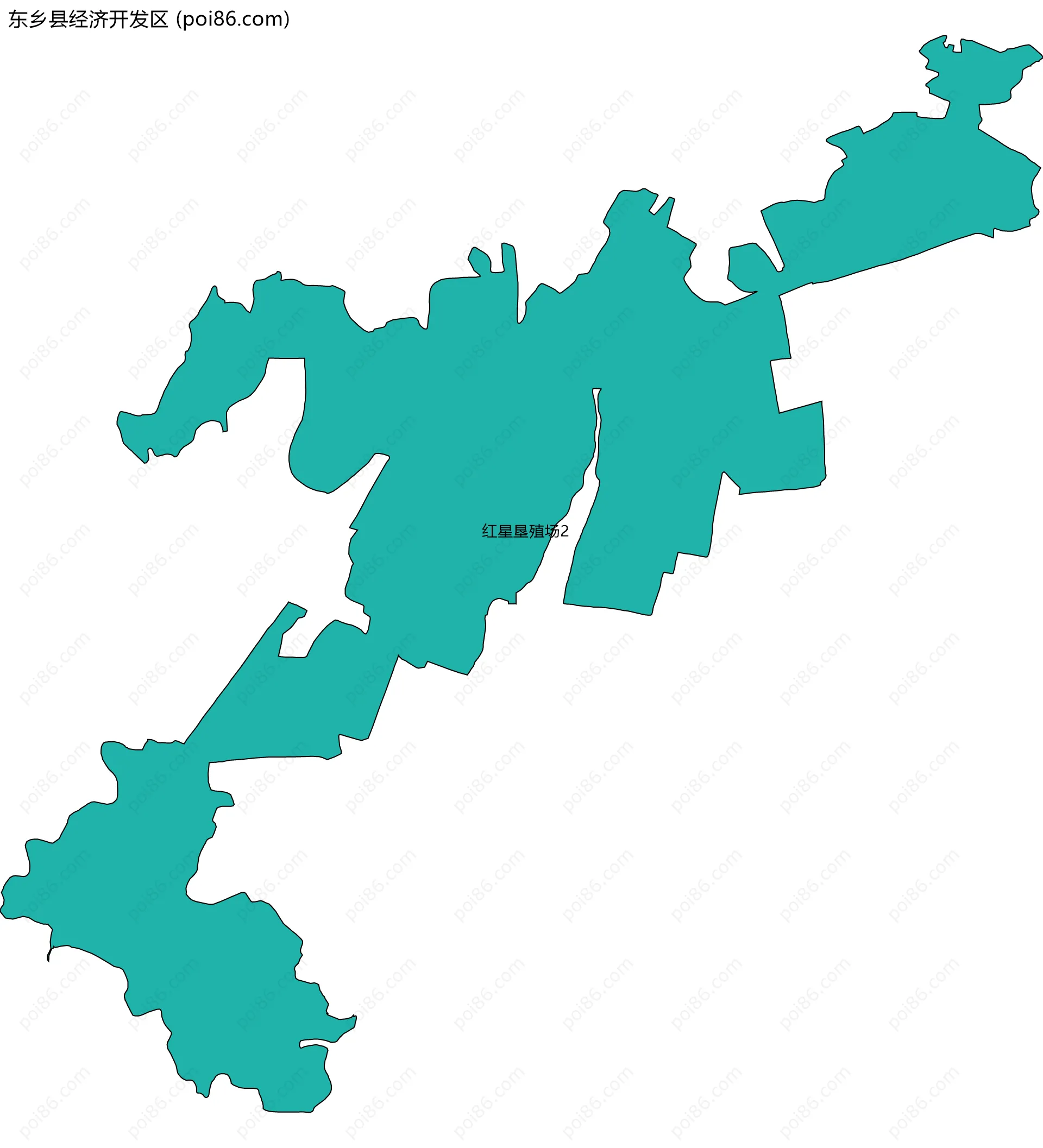 东乡县经济开发区边界地图(五级行政区划)