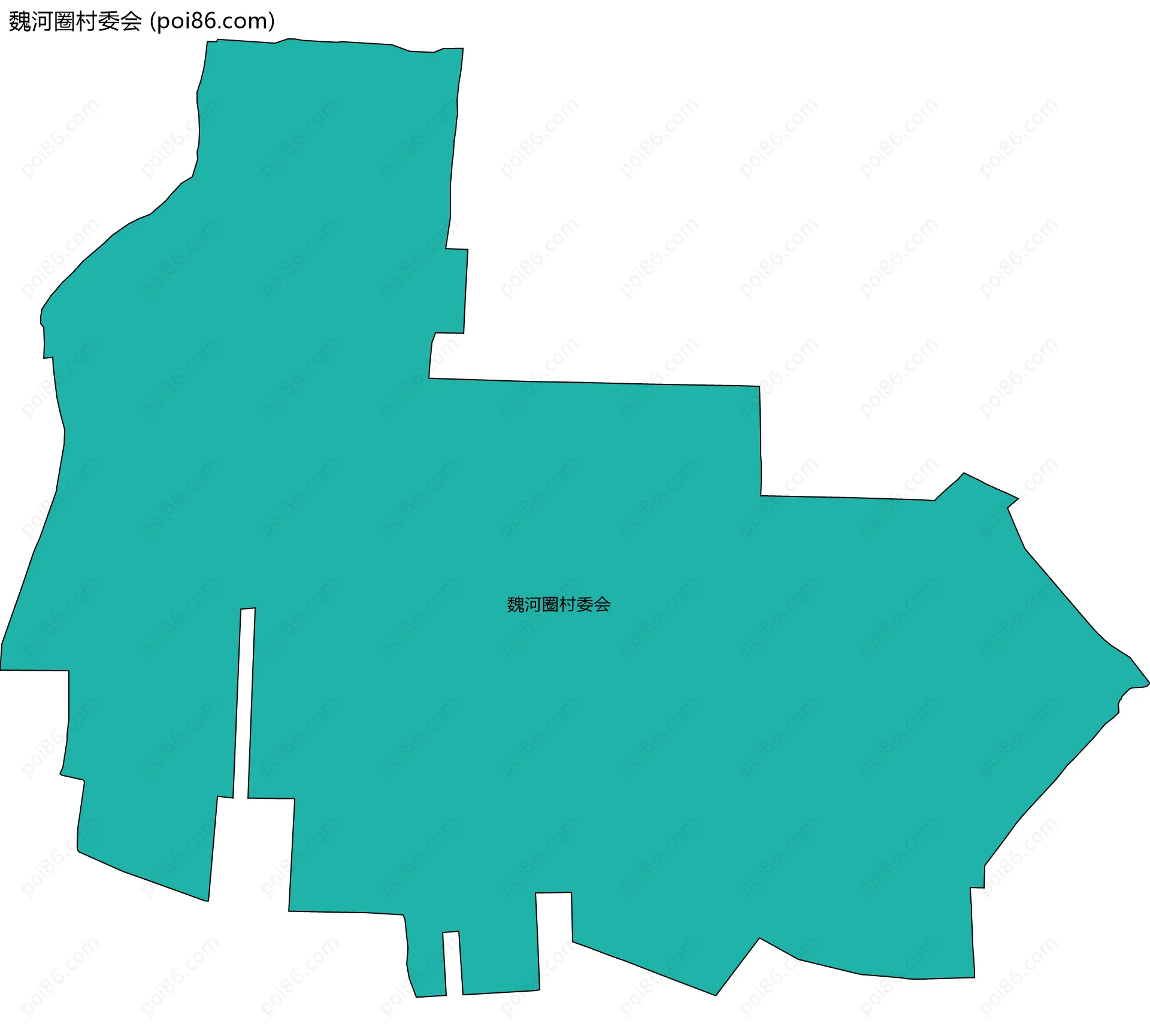 魏河圈村委会边界地图