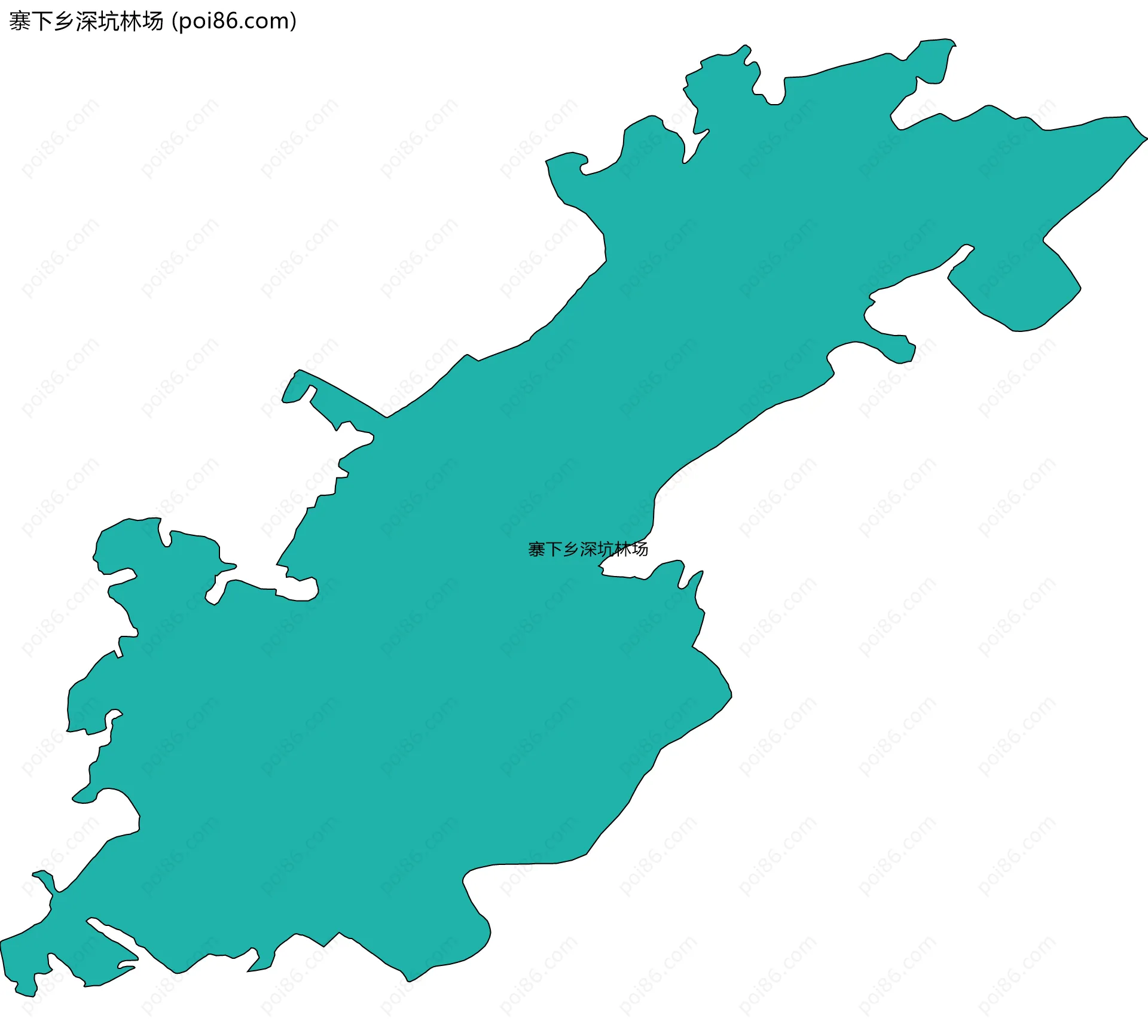 寨下乡深坑林场边界地图(五级行政区划)
