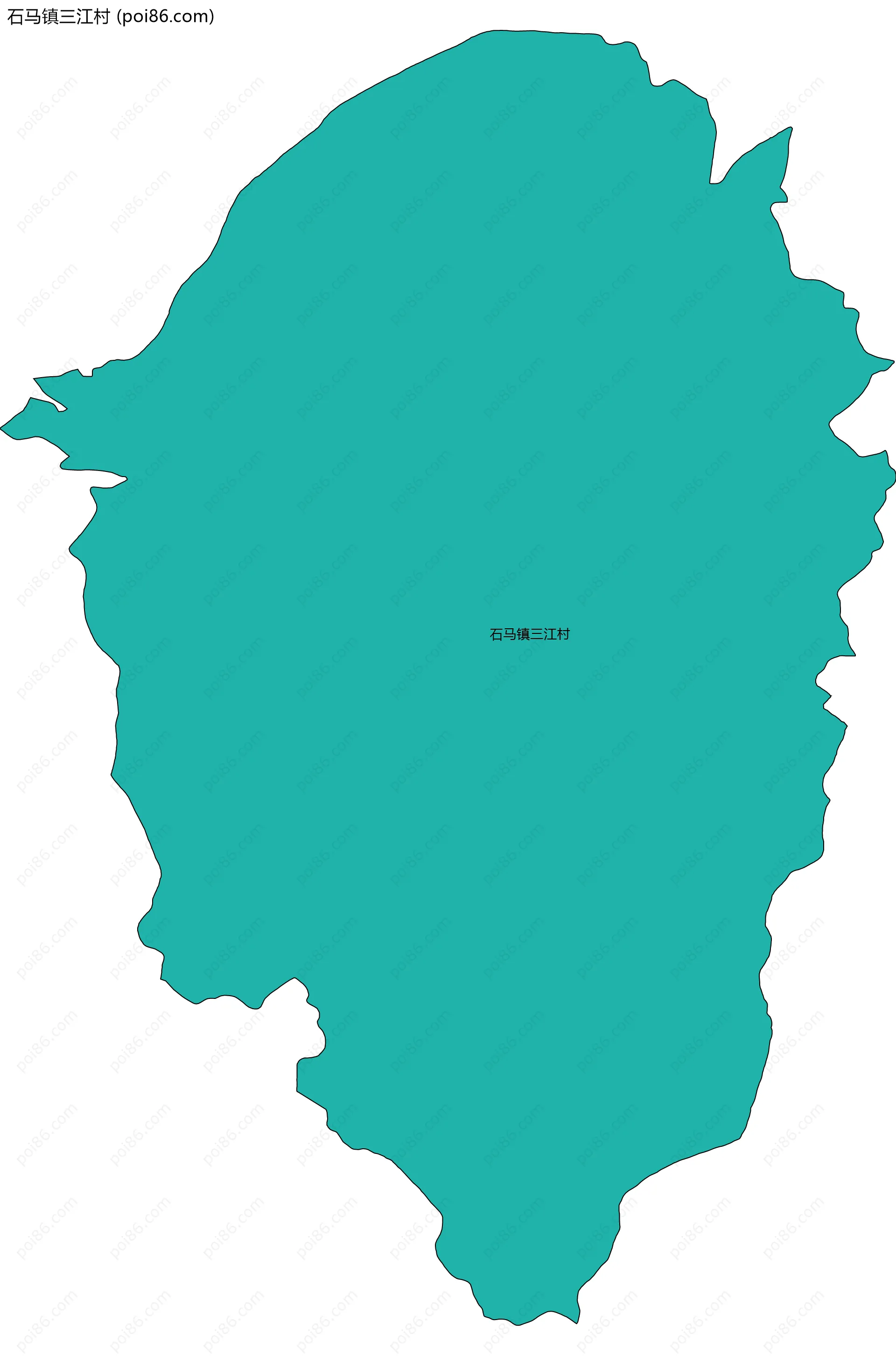 石马镇三江村边界地图
