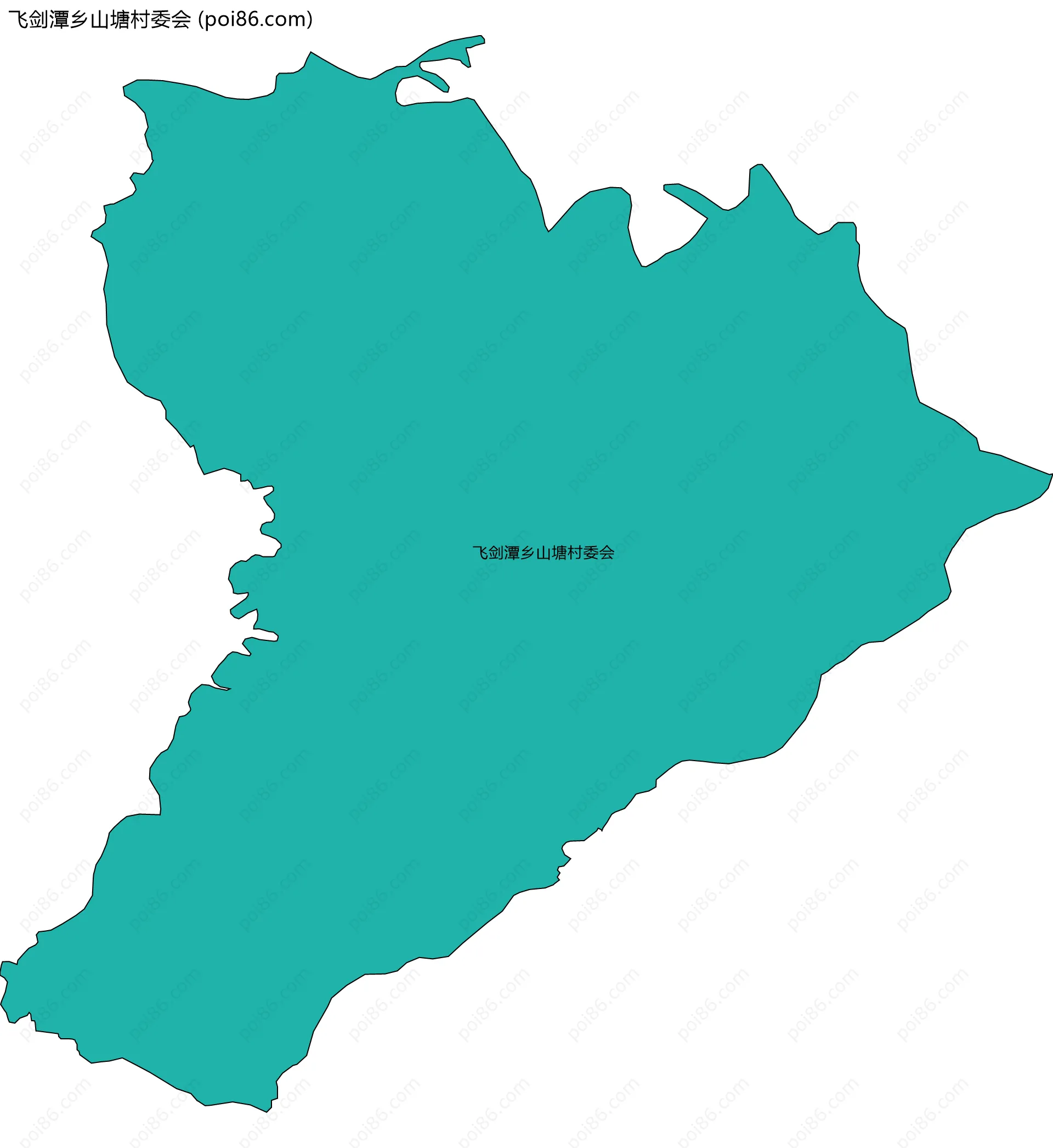 飞剑潭乡山塘村委会边界地图