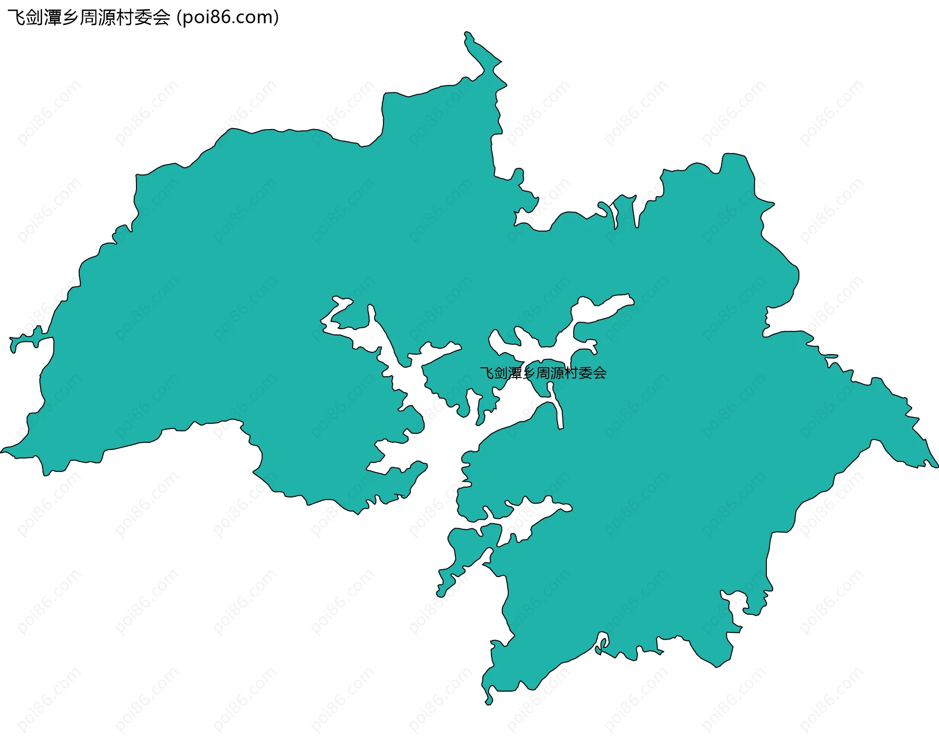 飞剑潭乡周源村委会边界地图