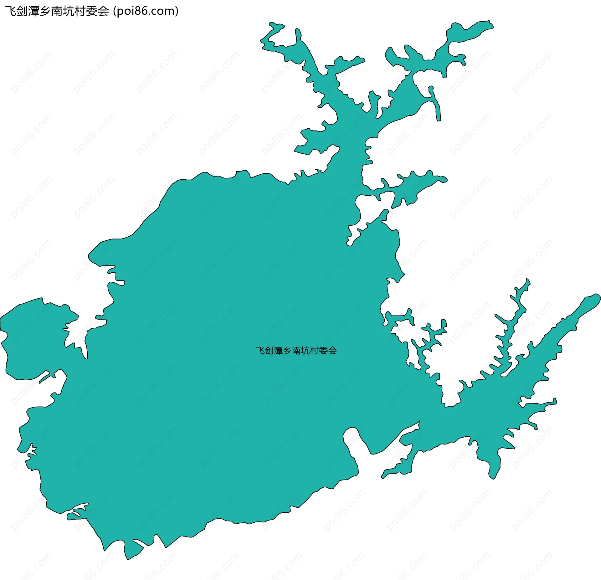飞剑潭乡南坑村委会边界地图
