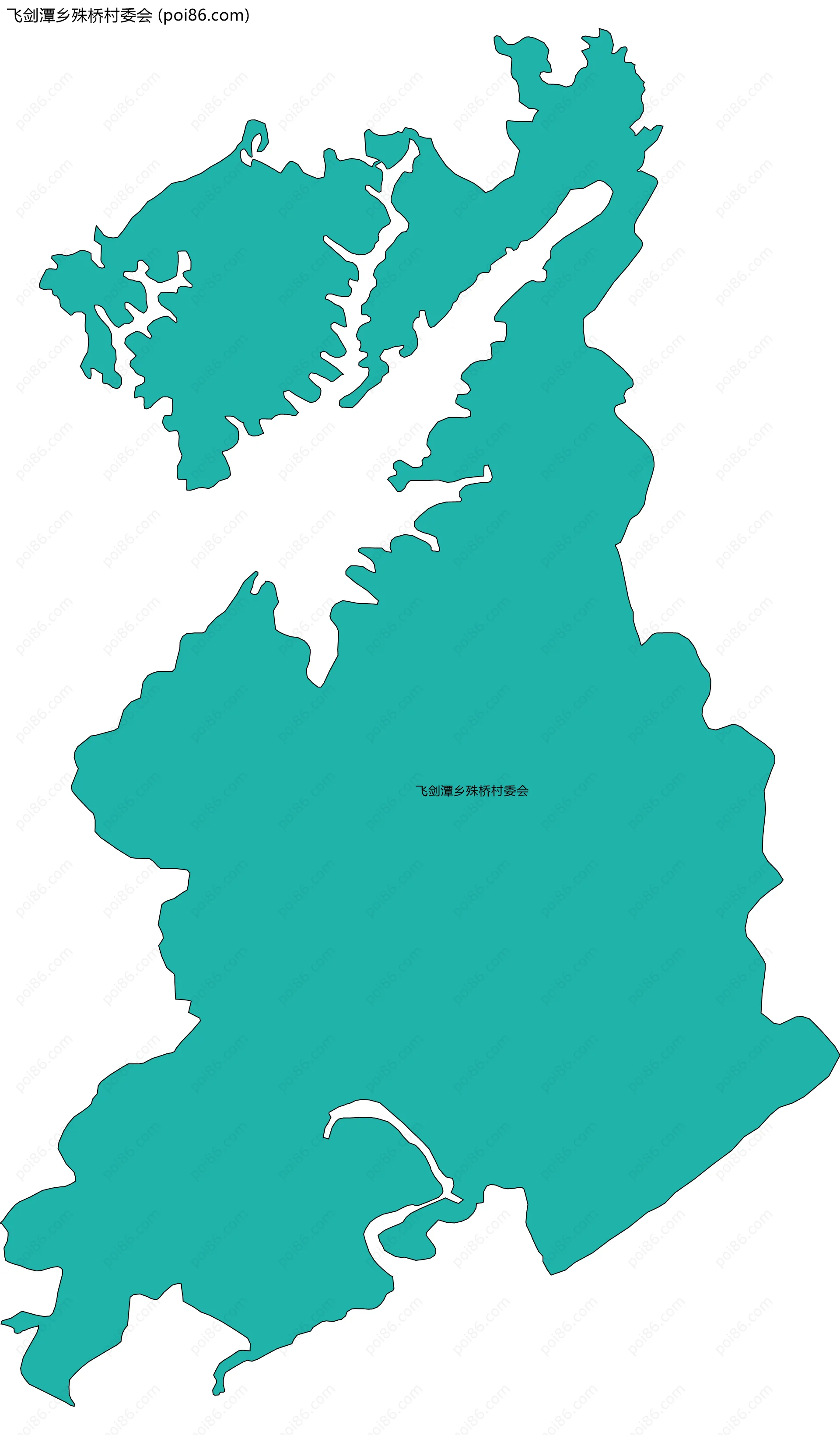 飞剑潭乡殊桥村委会边界地图