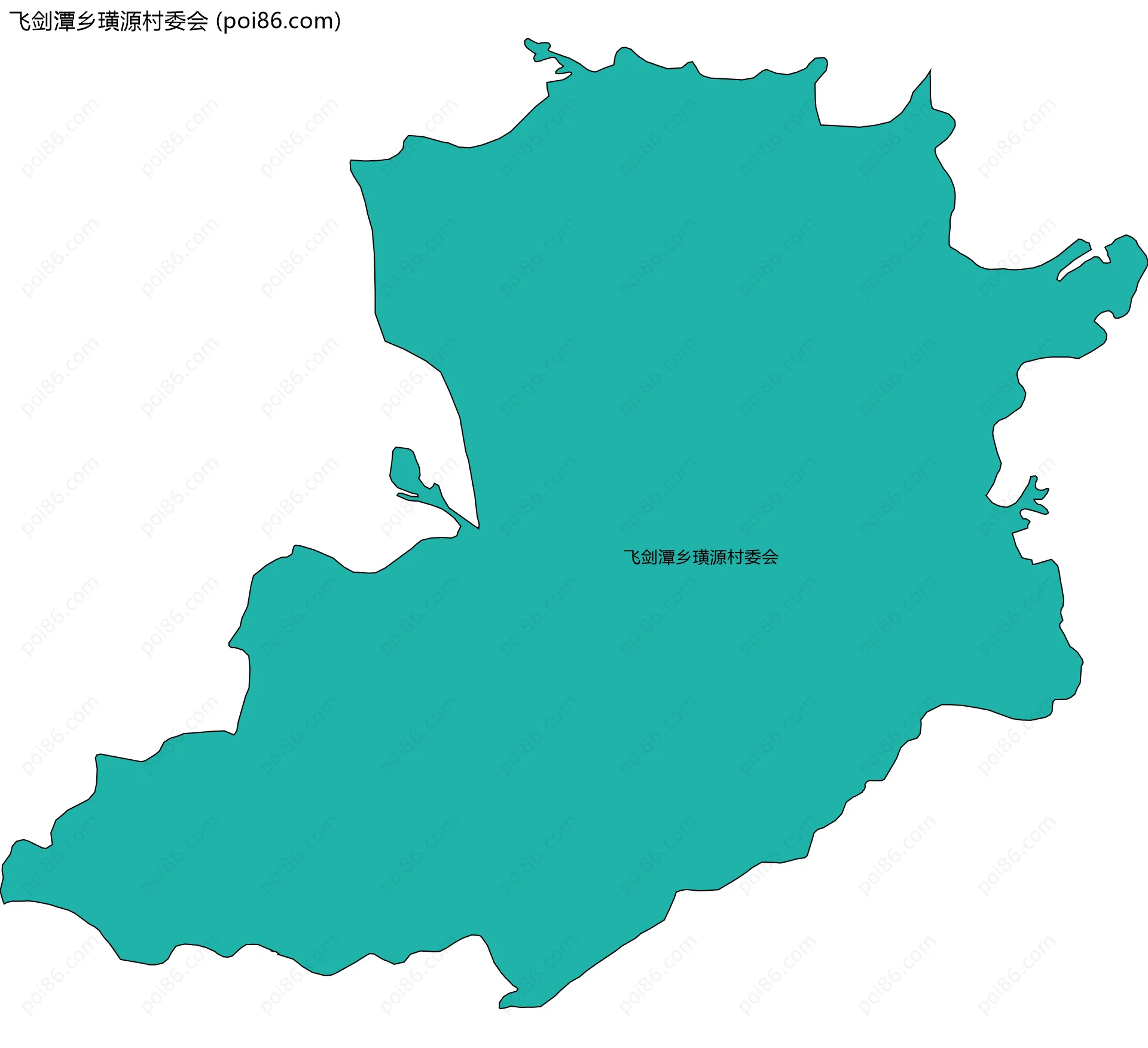 飞剑潭乡璜源村委会边界地图