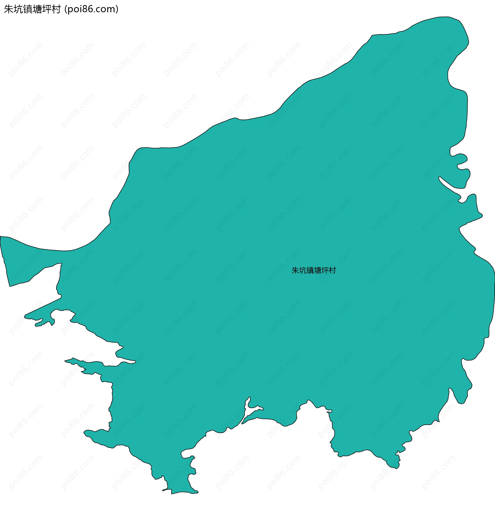 朱坑镇塘坪村边界地图