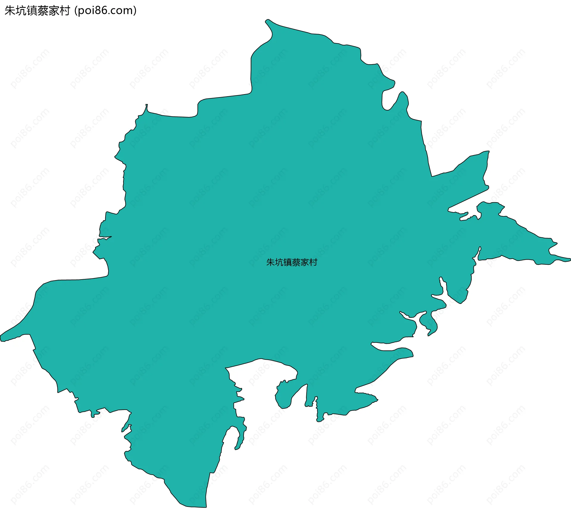 朱坑镇蔡家村边界地图