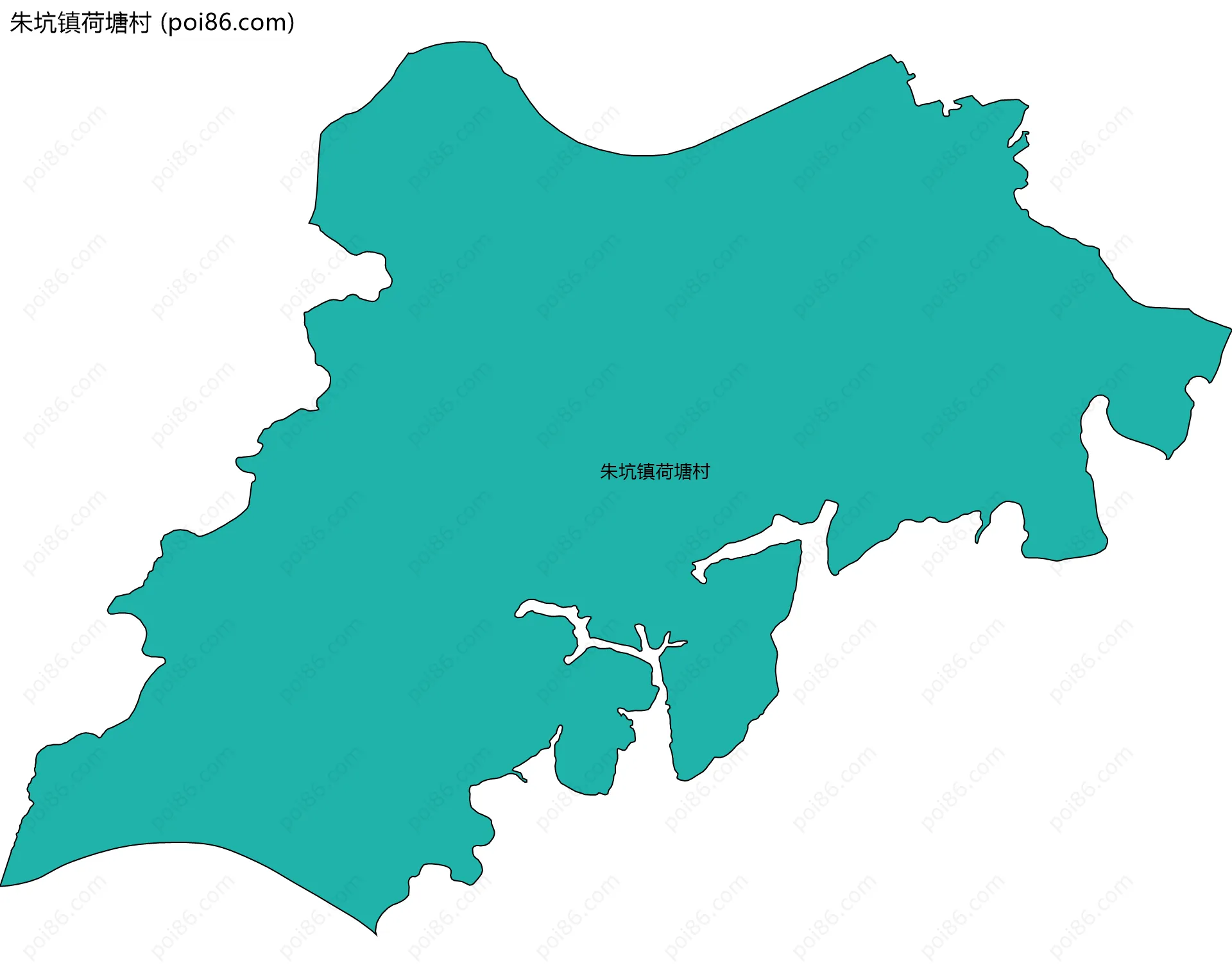 朱坑镇荷塘村边界地图