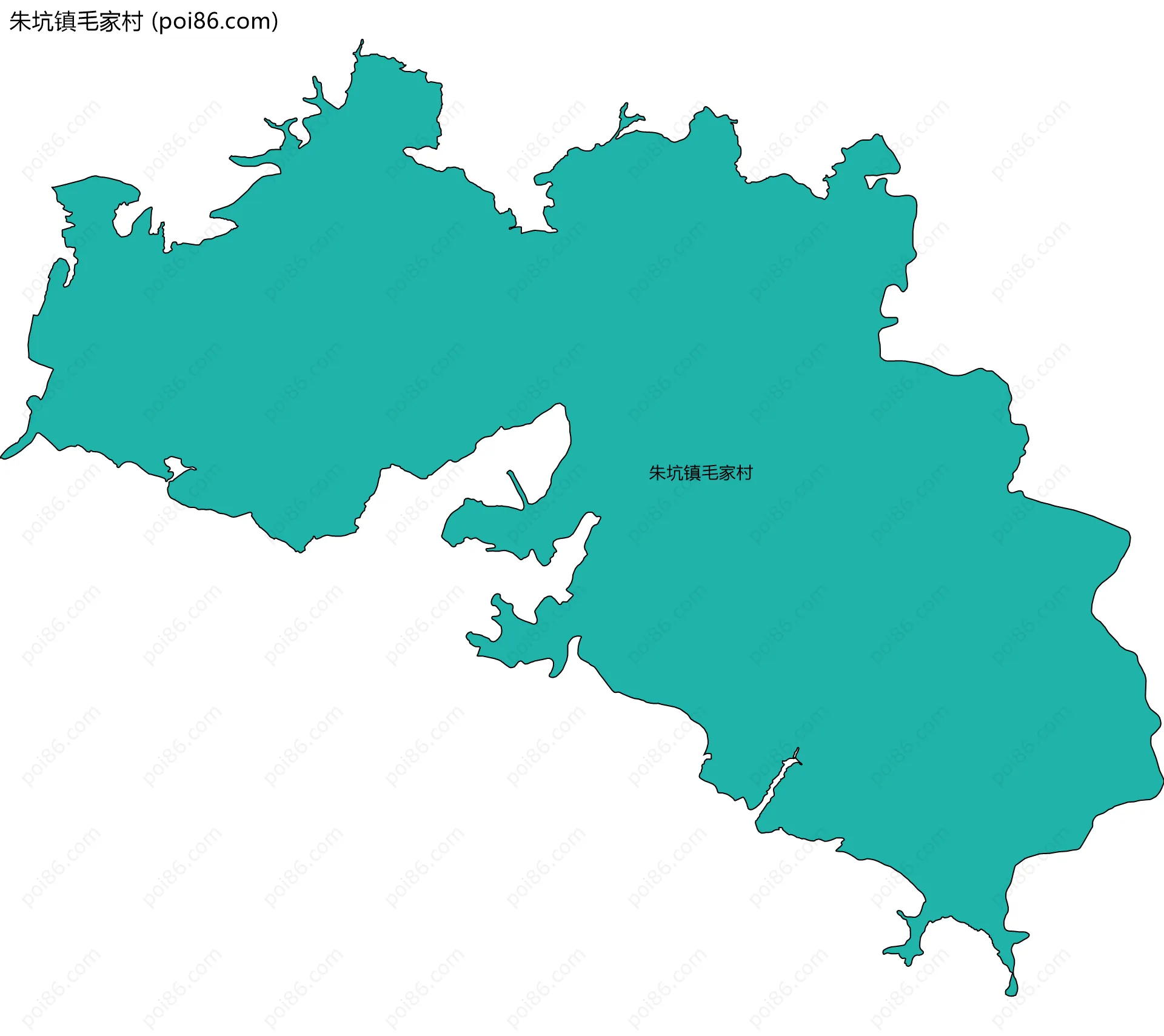 朱坑镇毛家村边界地图