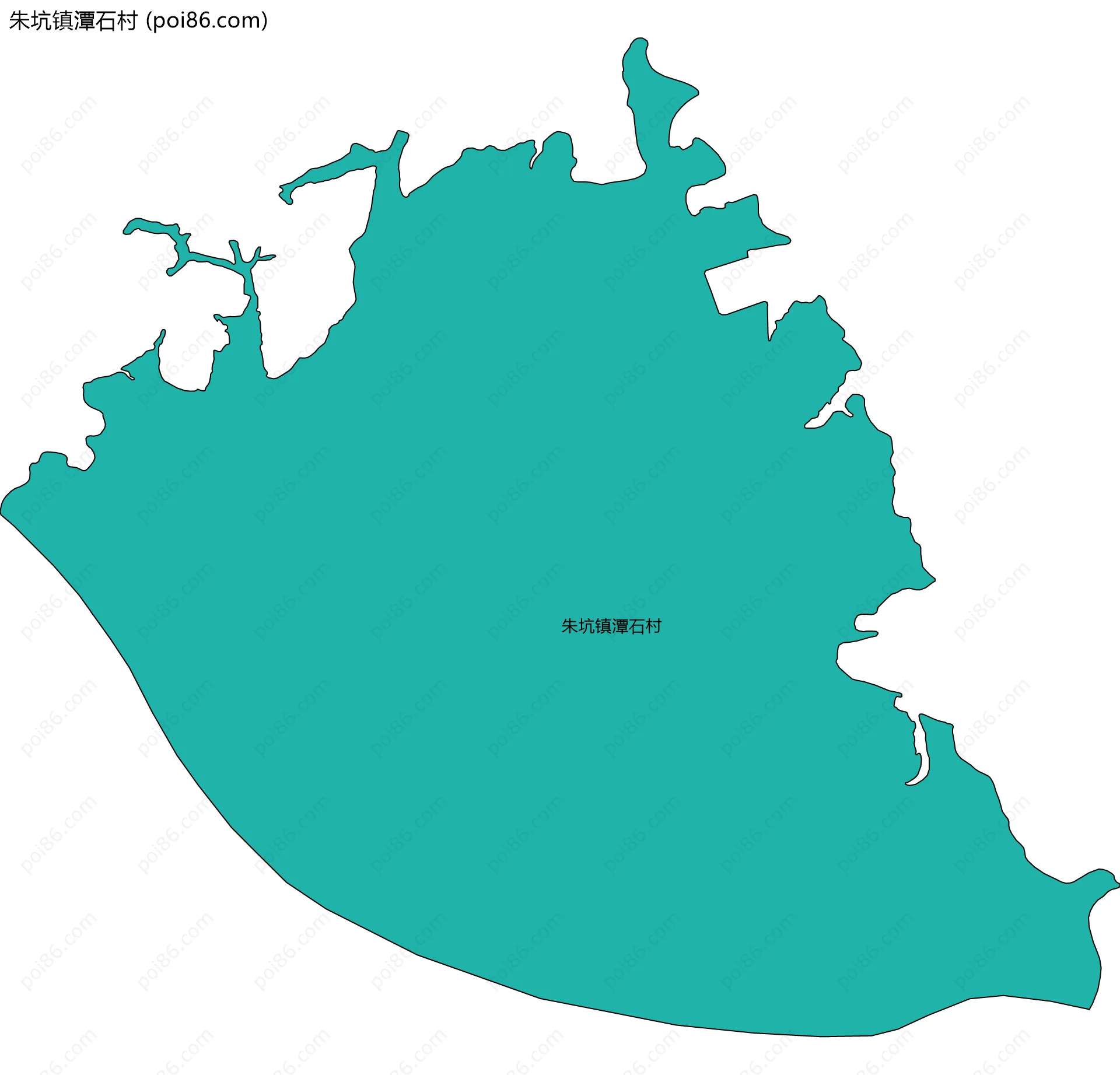 朱坑镇潭石村边界地图