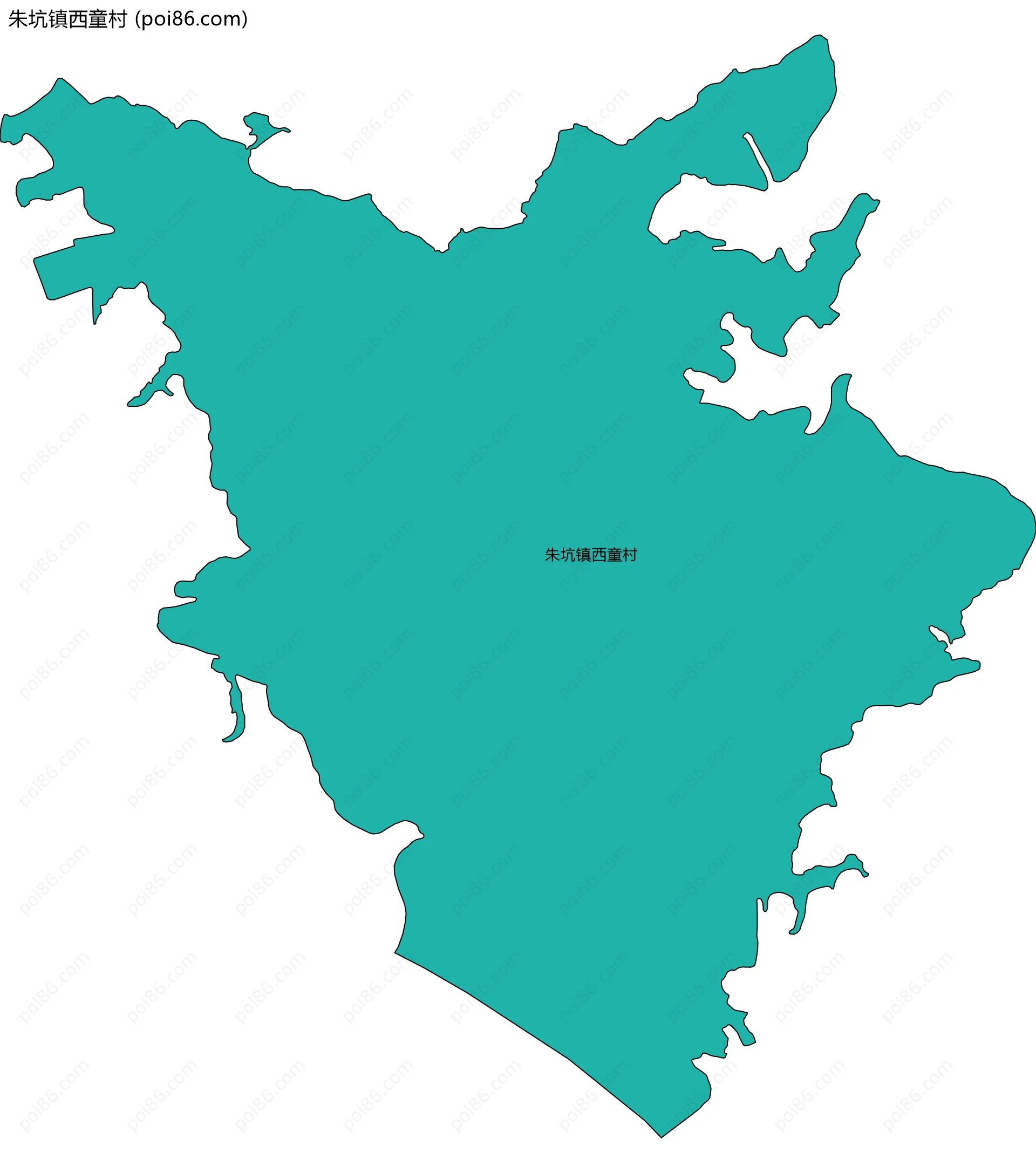 朱坑镇西童村边界地图