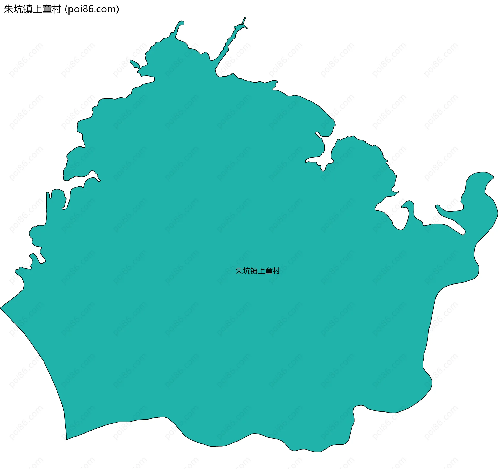 朱坑镇上童村边界地图