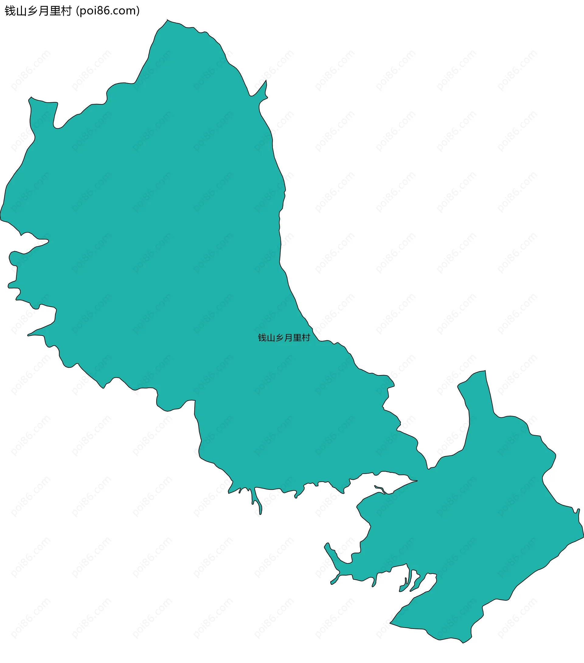 钱山乡月里村边界地图