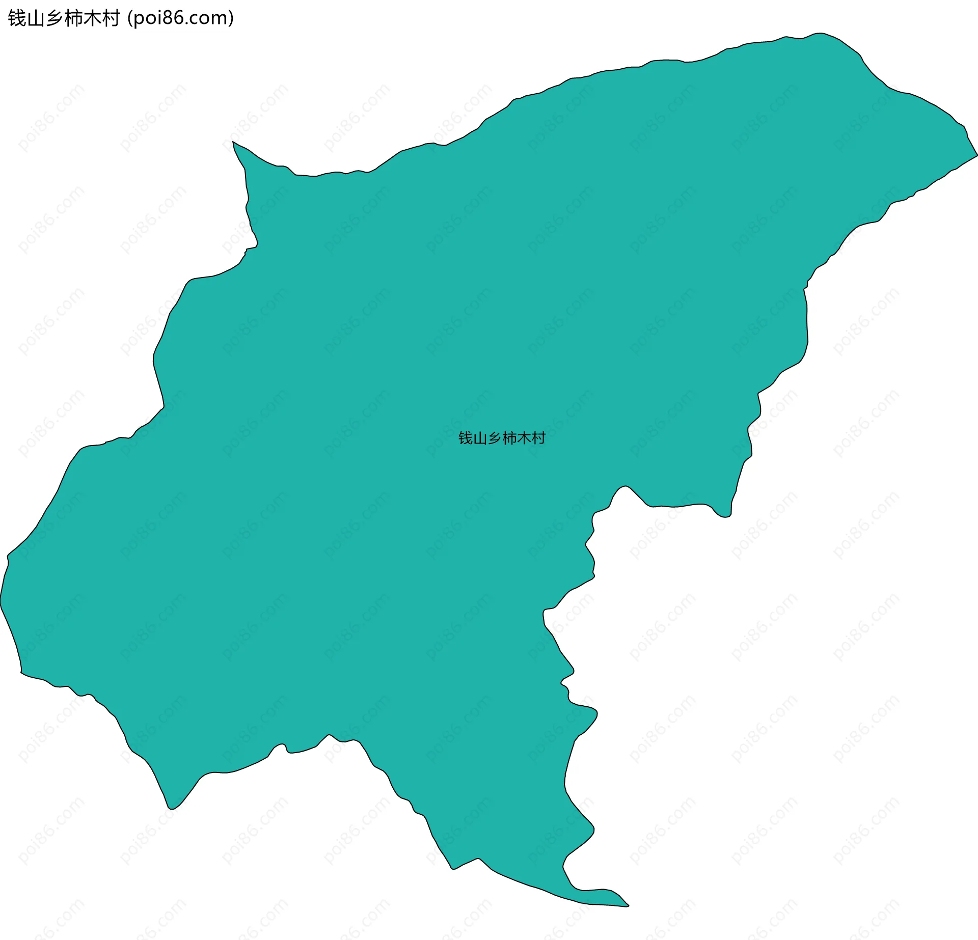 钱山乡柿木村边界地图