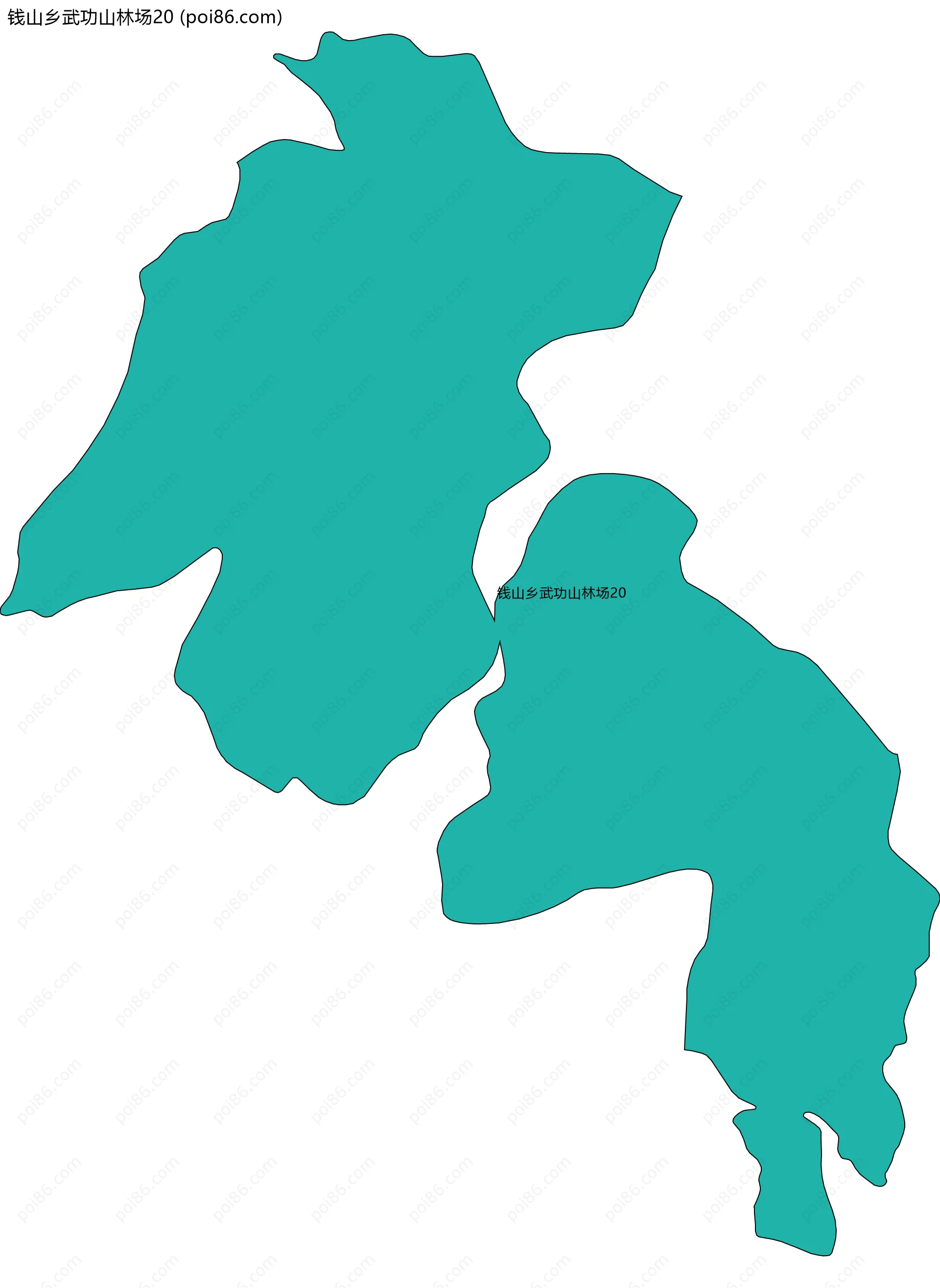 钱山乡武功山林场20边界地图