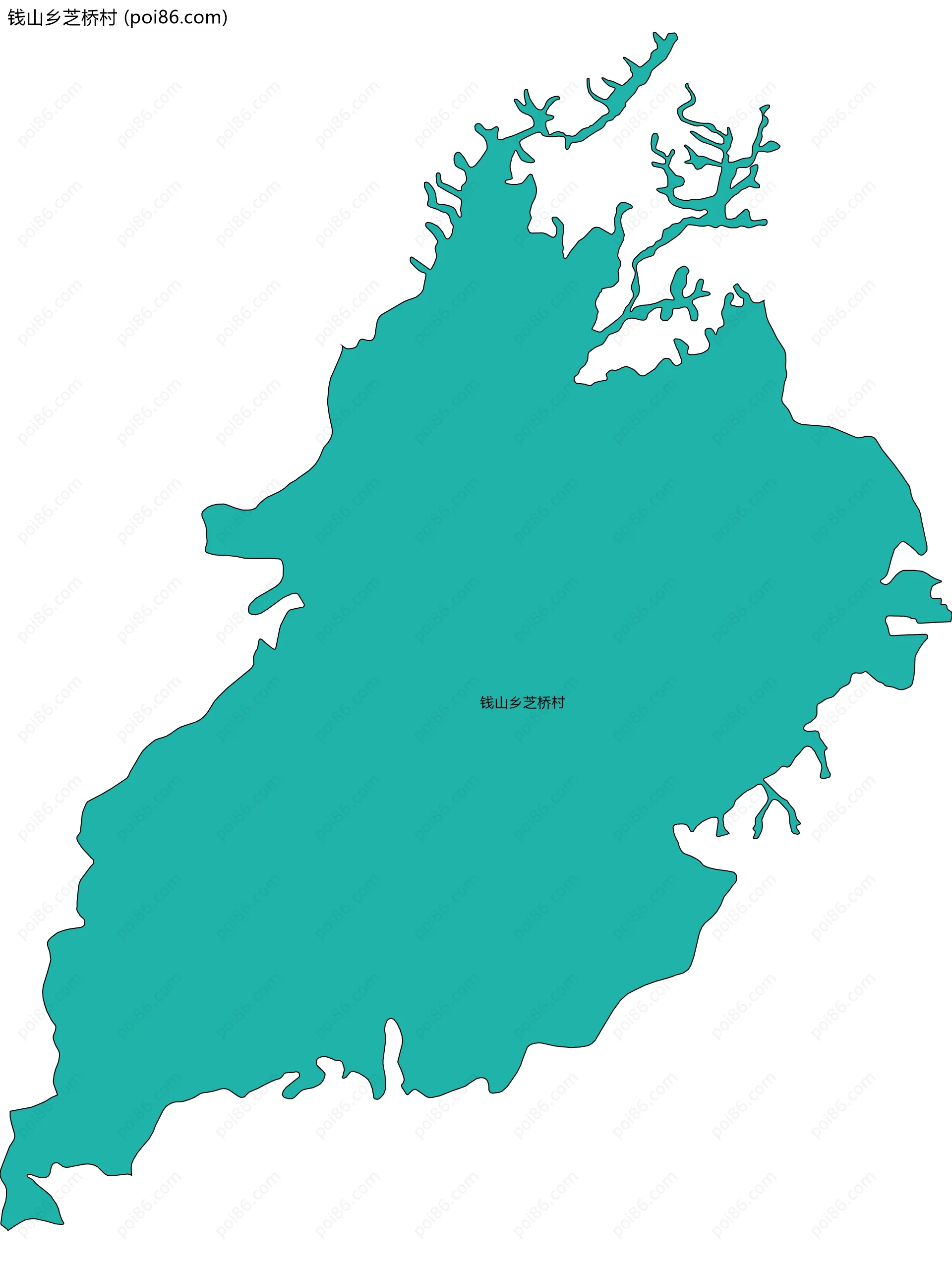 钱山乡芝桥村边界地图