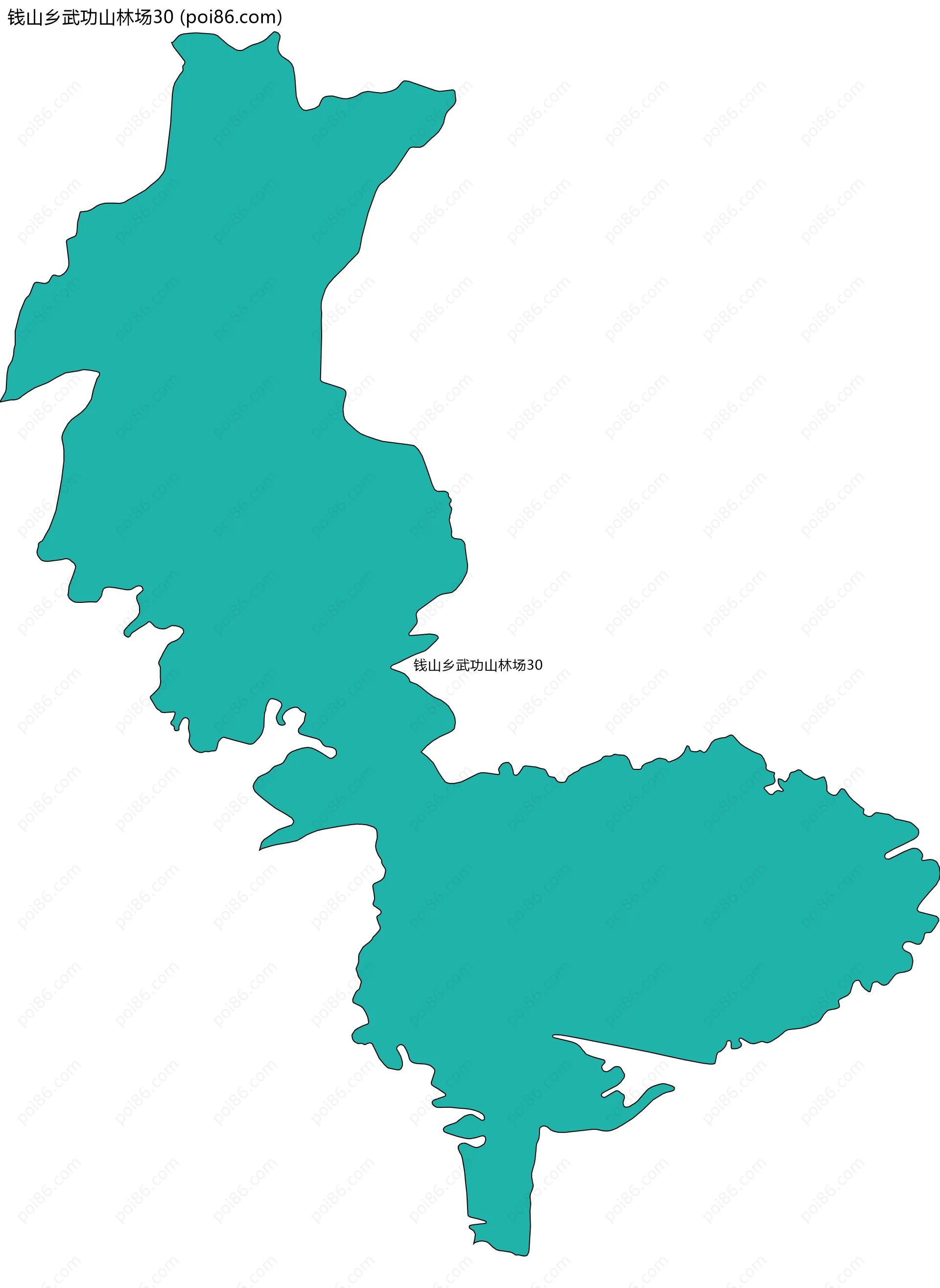 钱山乡武功山林场30边界地图