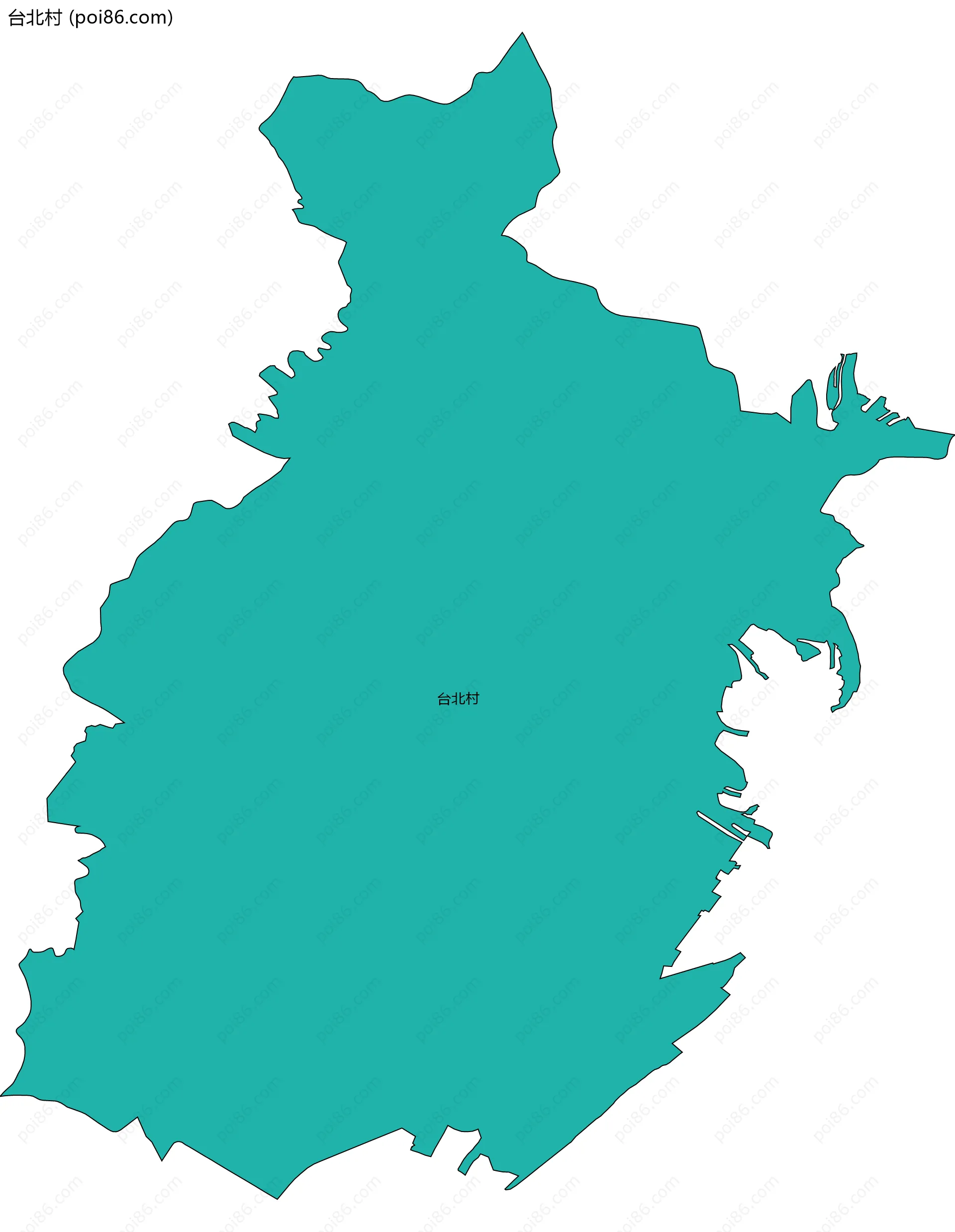 台北村边界地图