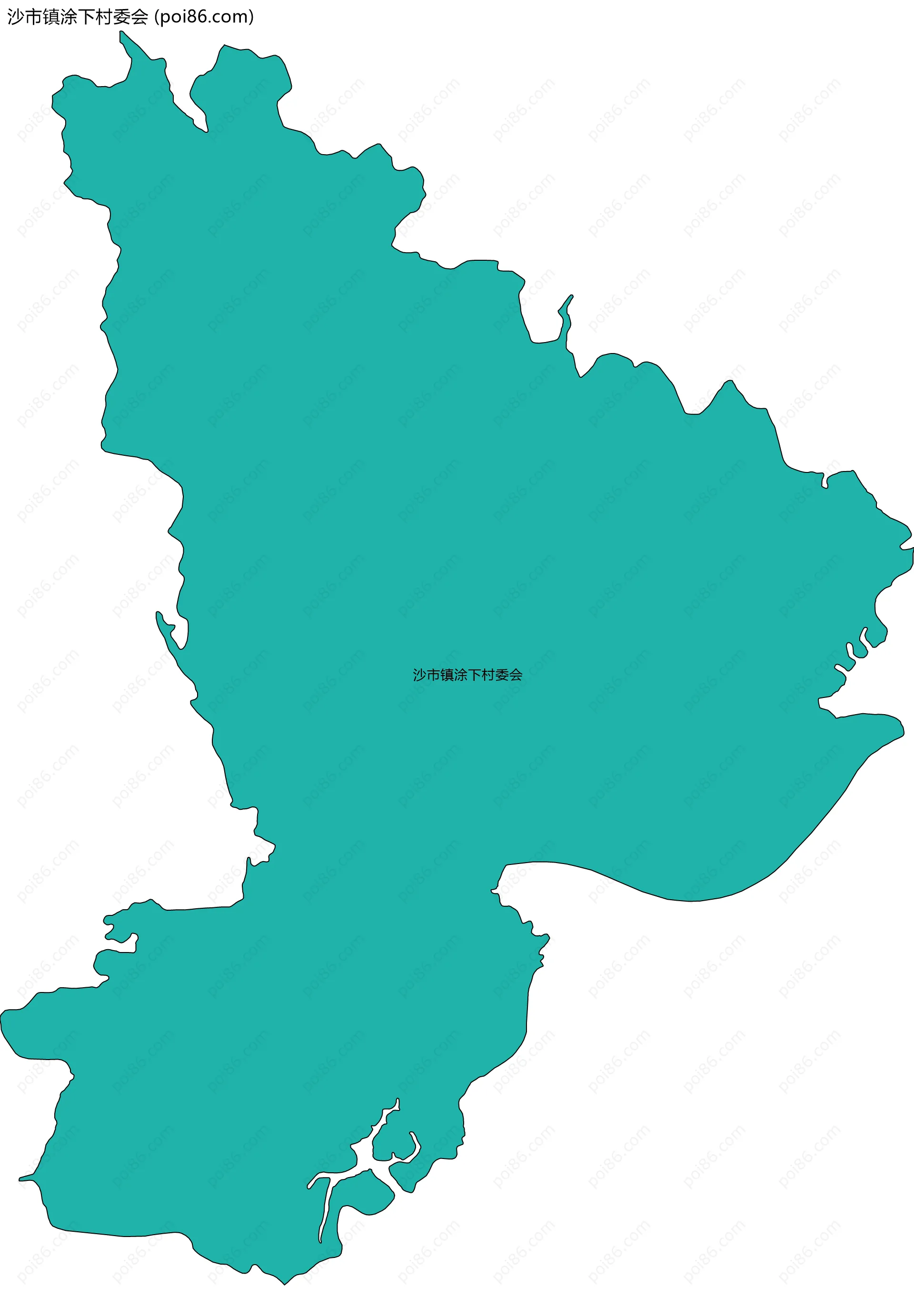 沙市镇涂下村委会边界地图