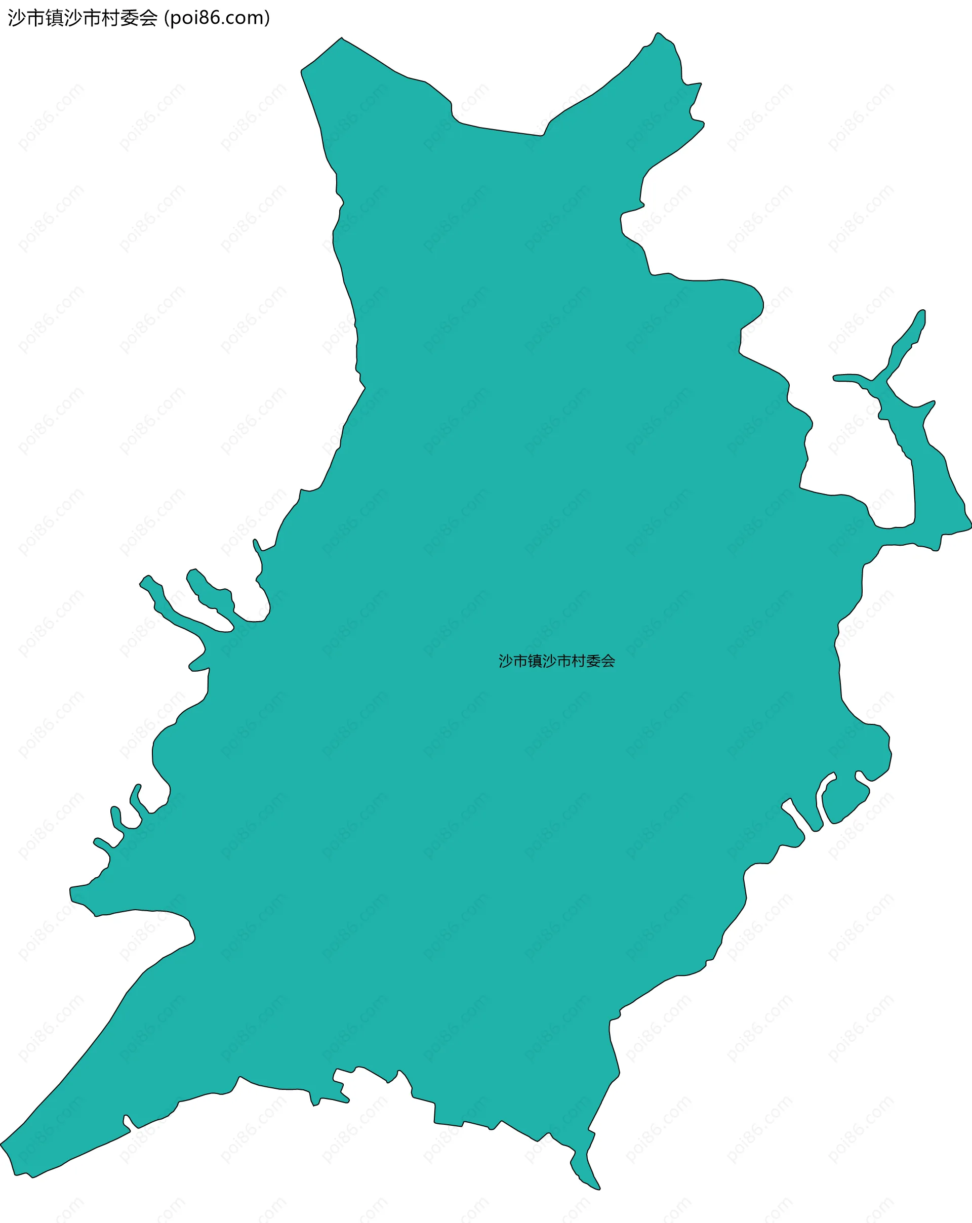 沙市镇沙市村委会边界地图