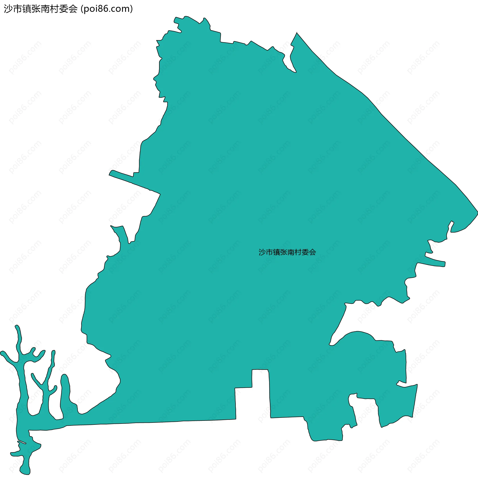 沙市镇张南村委会边界地图