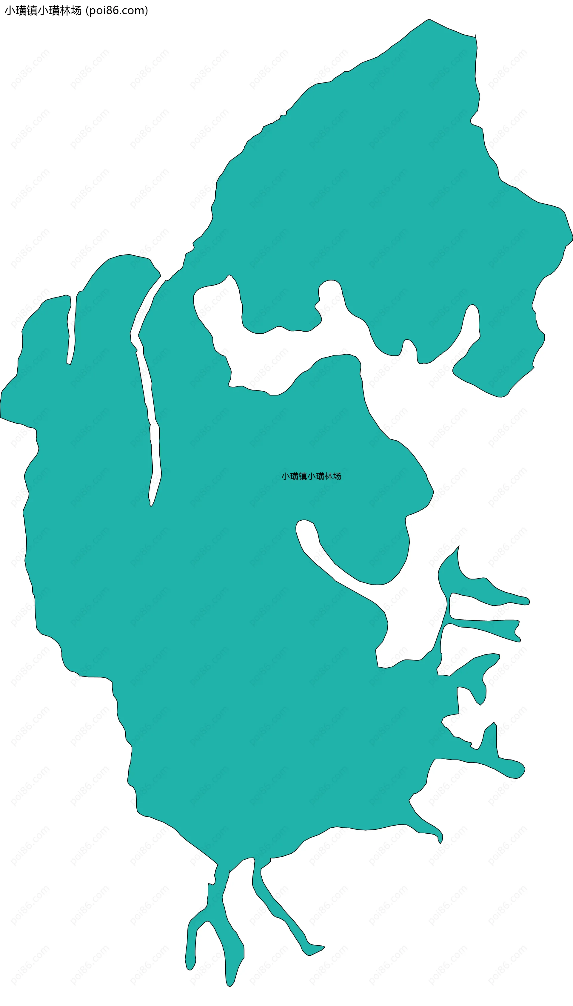 小璜镇小璜林场边界地图(五级行政区划)