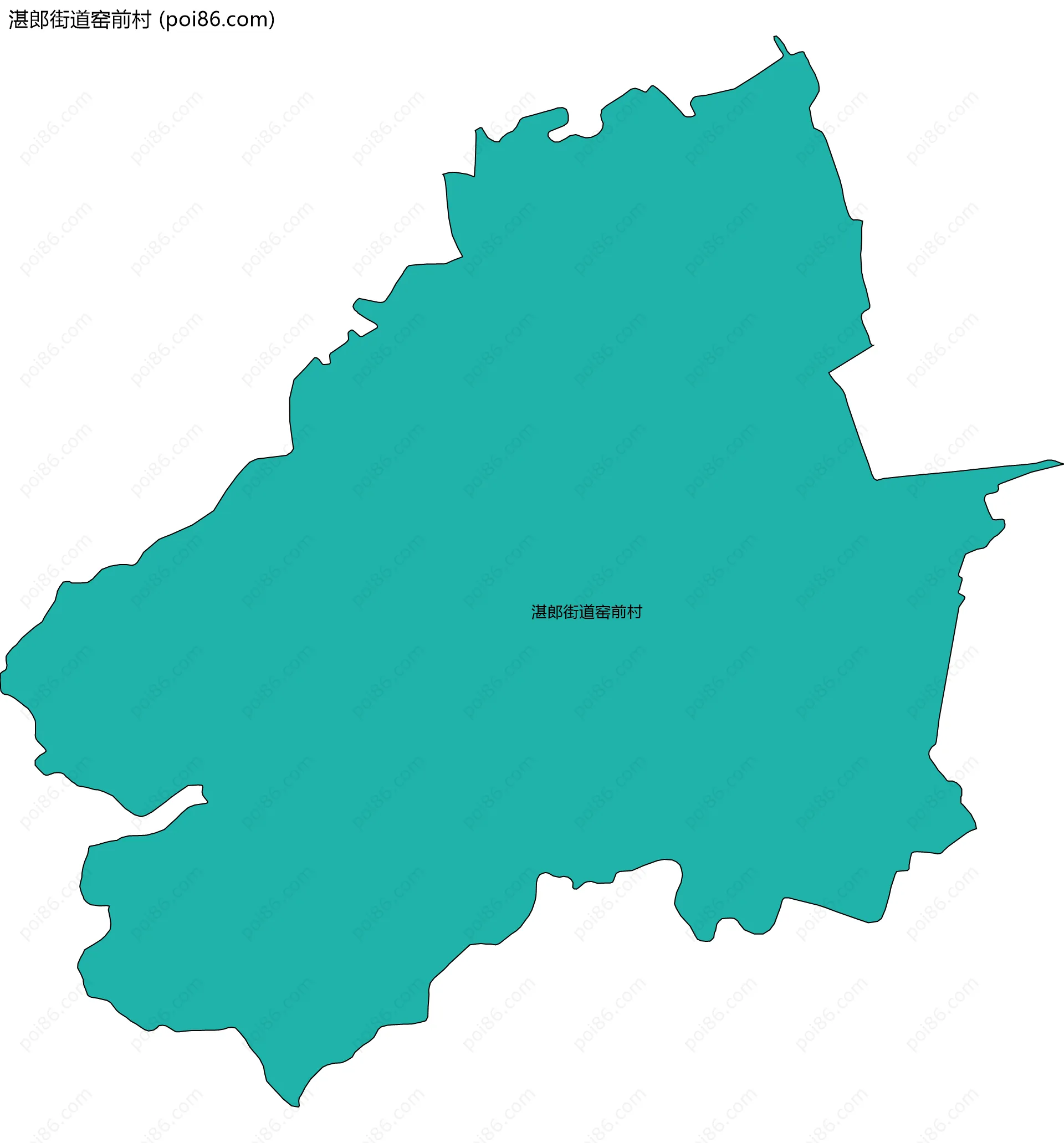 湛郎街道窑前村边界地图