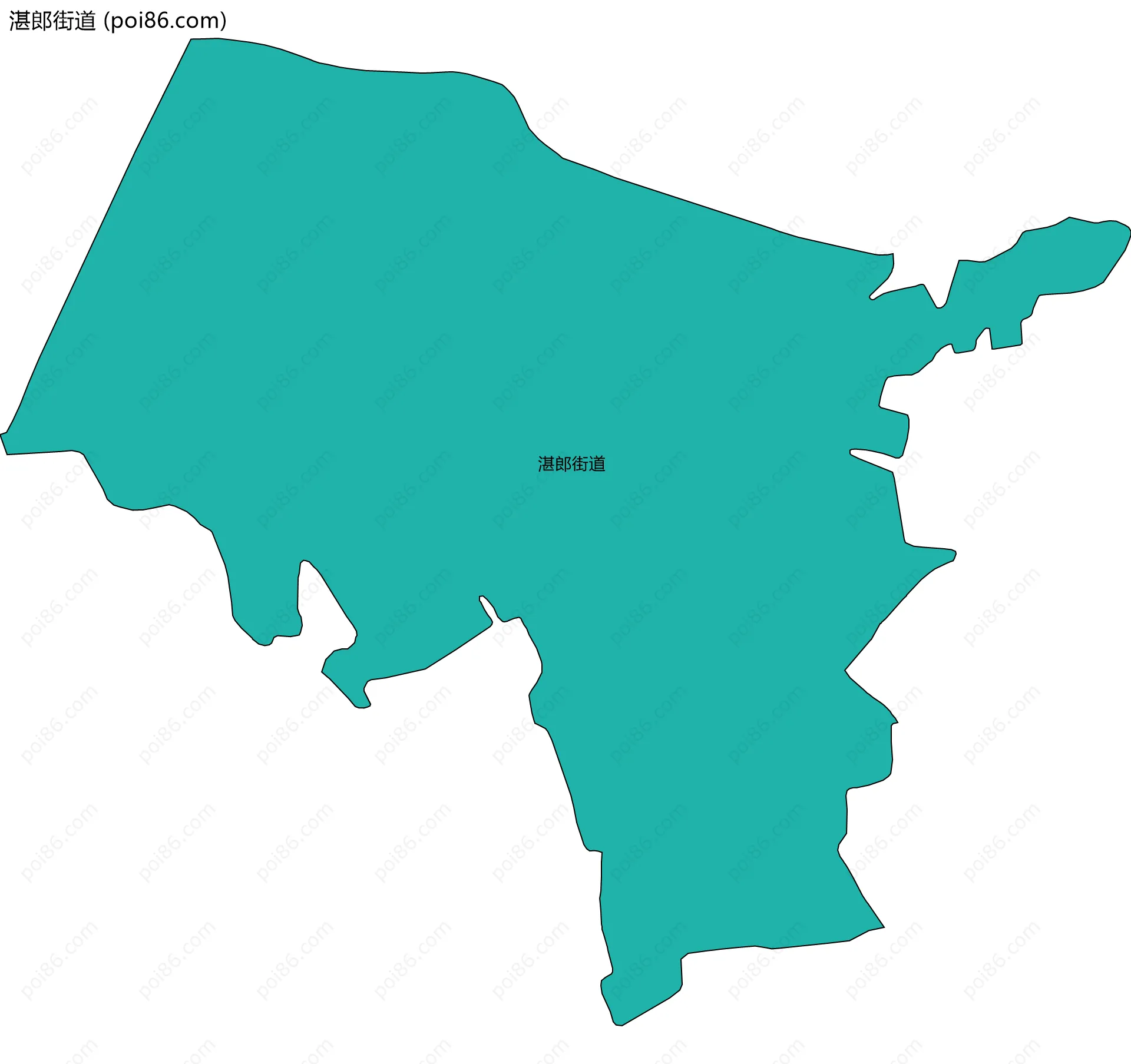 湛郎街道边界地图