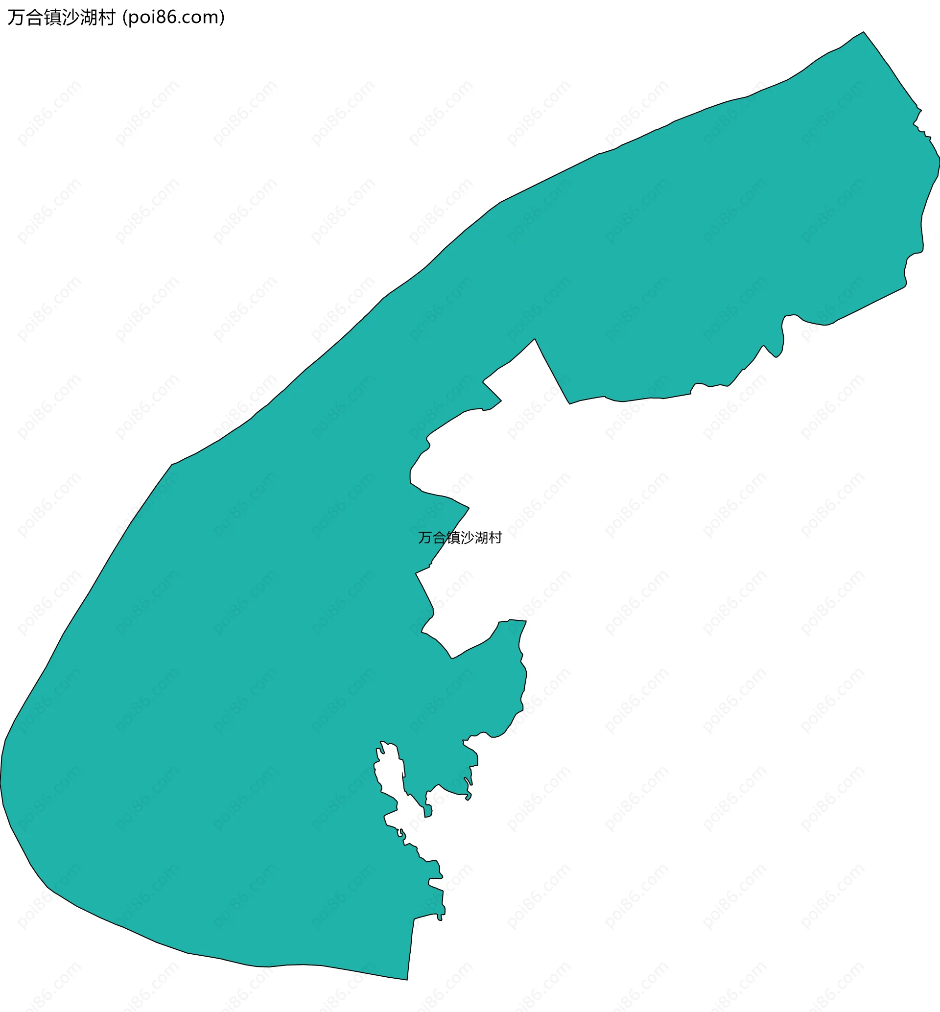 万合镇沙湖村边界地图